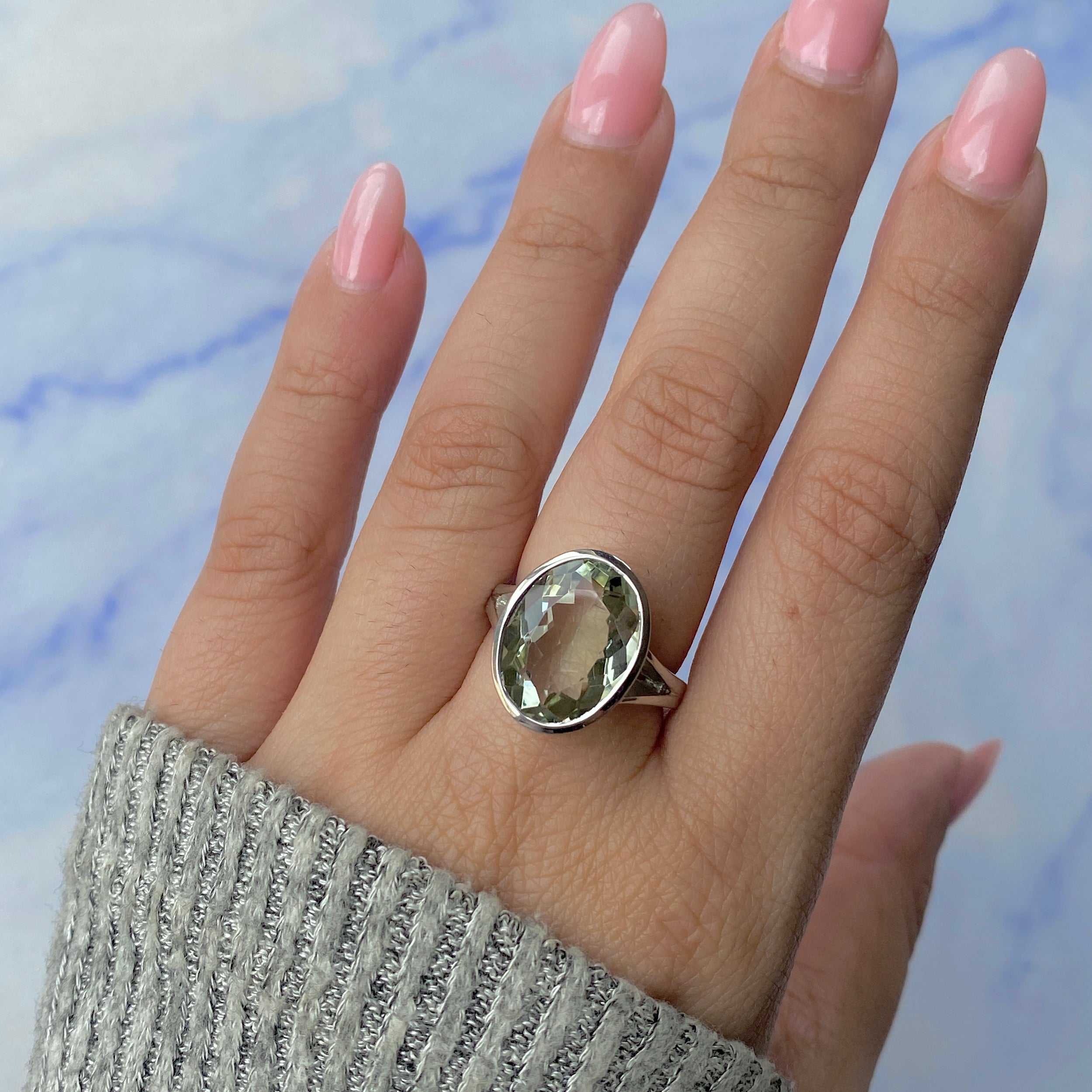 Green Amethyst Ring-(GRA-RDR-1897.)