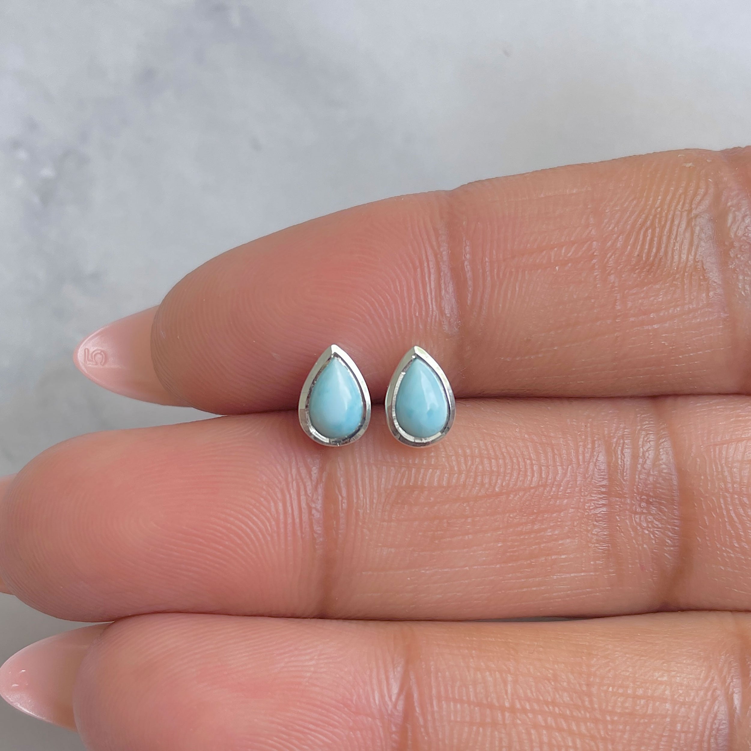 Larimar Stud Earring-(LAR-RDE-1111.)
