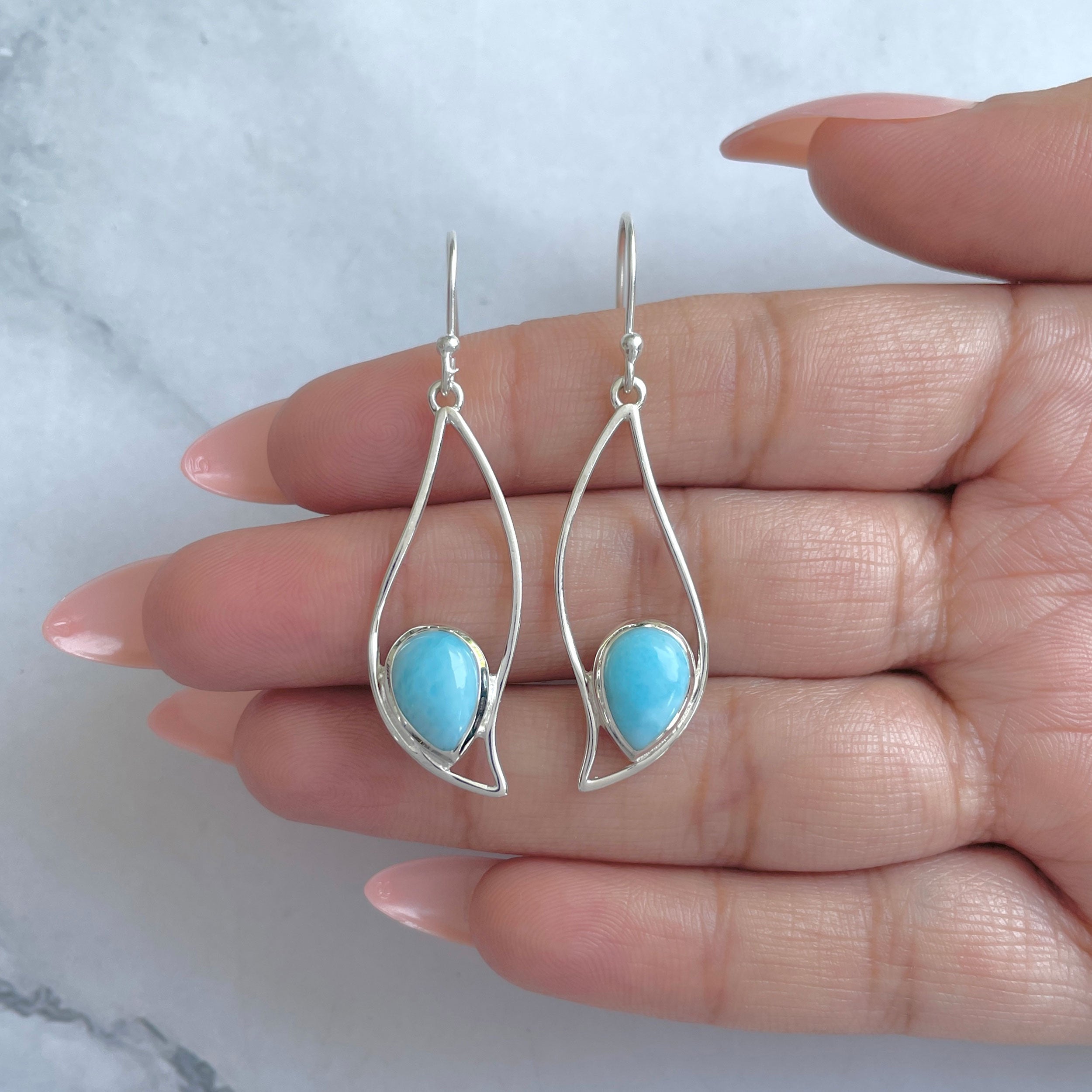 Larimar Earring-(LAR-RDE-113.)