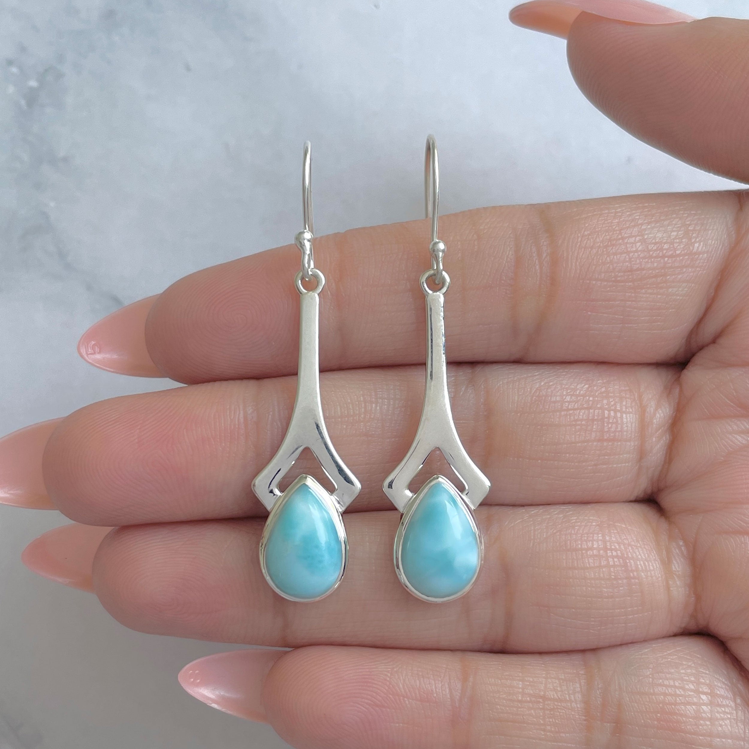 Larimar Earring-(LAR-RDE-153.)