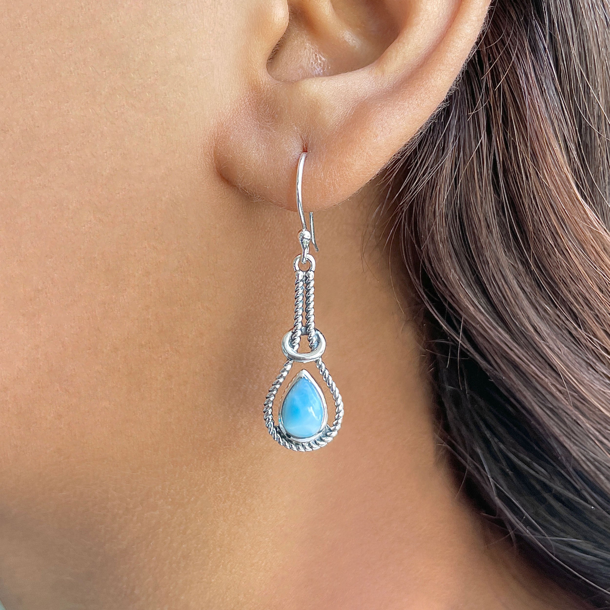 Larimar Earring-(LAR-RDE-197.)