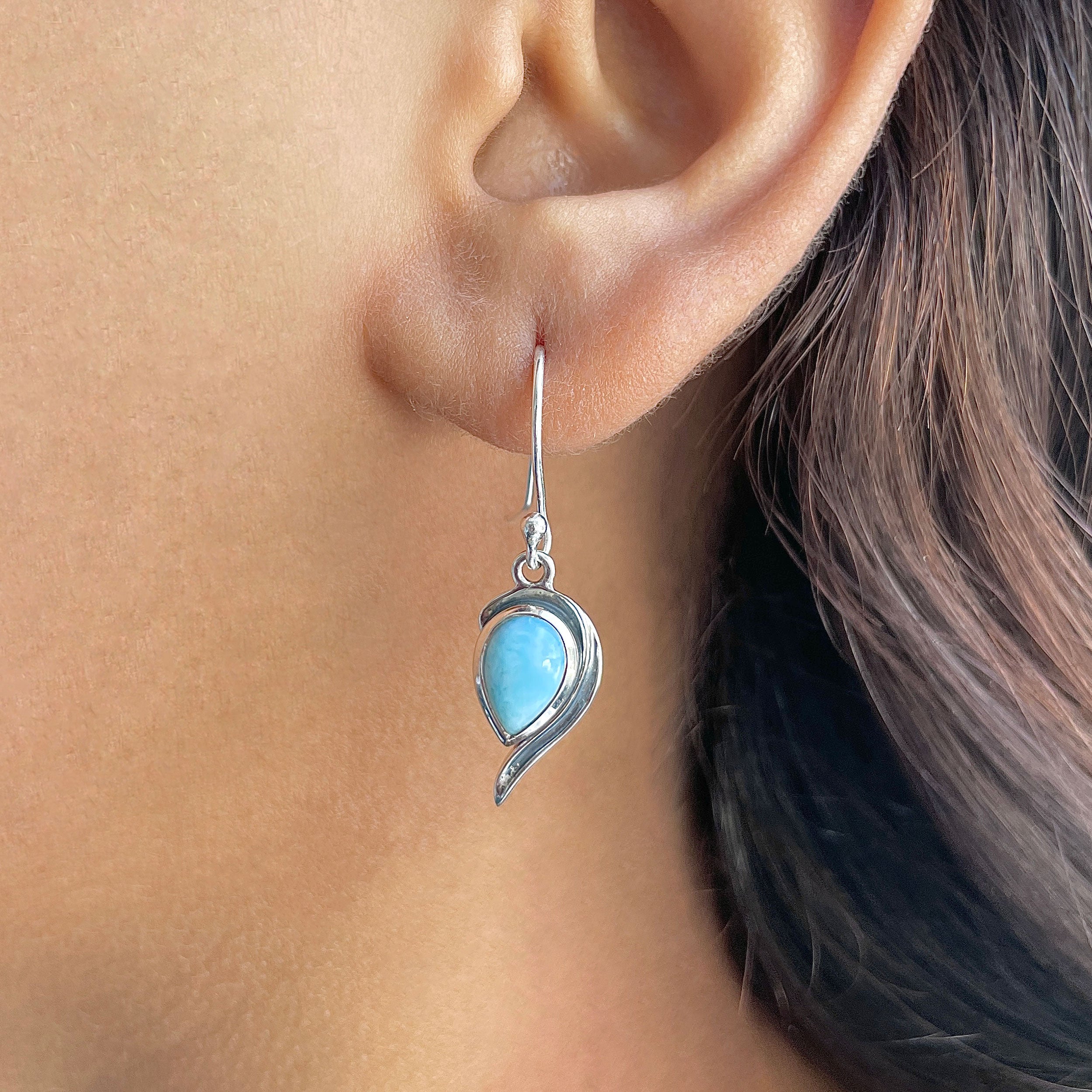 Larimar Earring-(LAR-RDE-307.)
