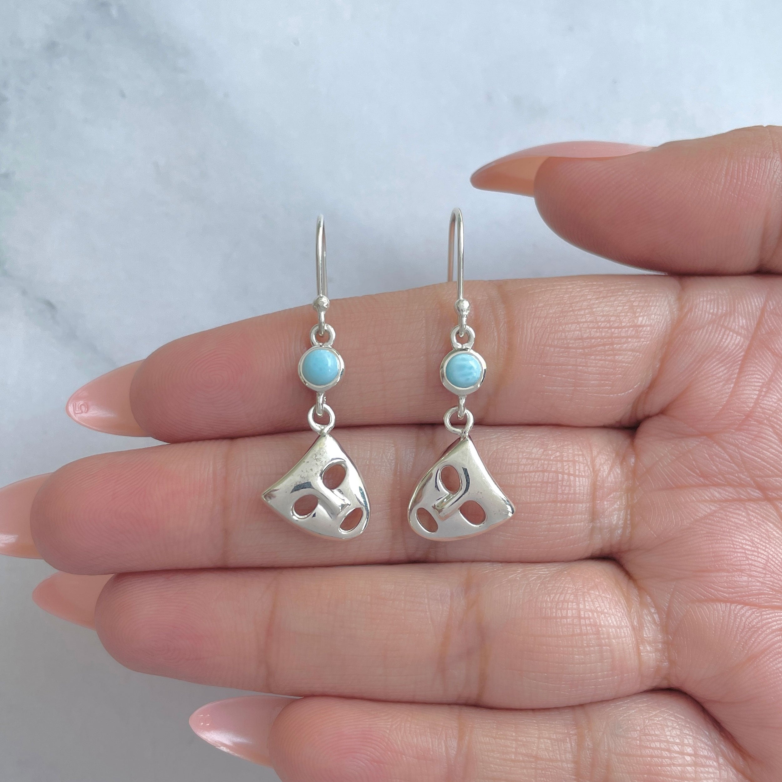 Larimar Earring-(LAR-RDE-464.)