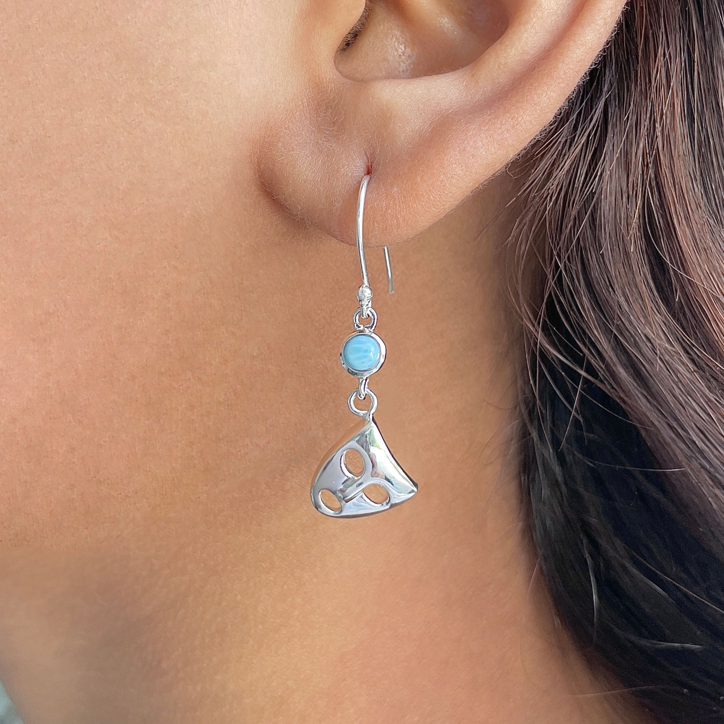 Larimar Earring-(LAR-RDE-464.)