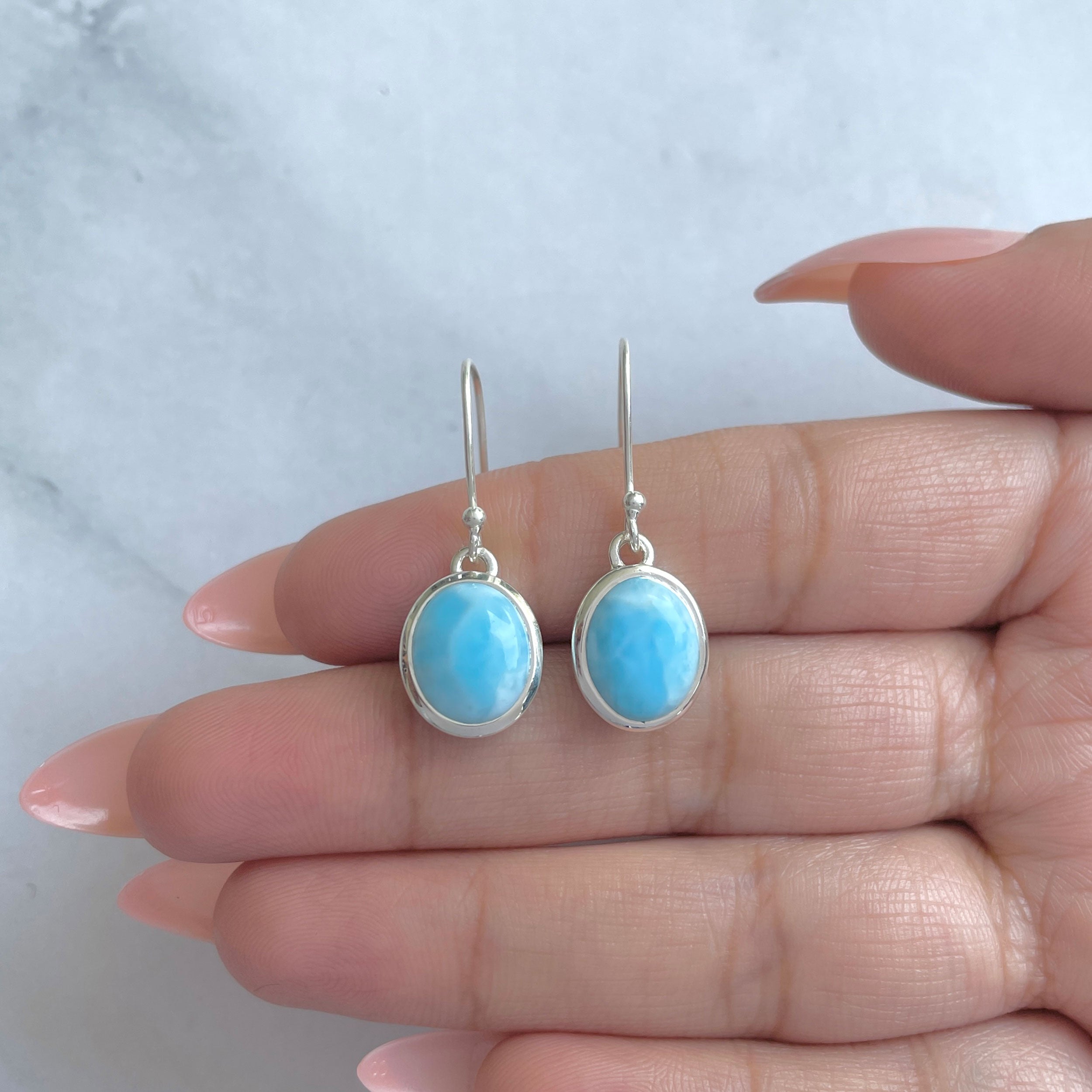 Larimar Earring-(LAR-RDE-779.)