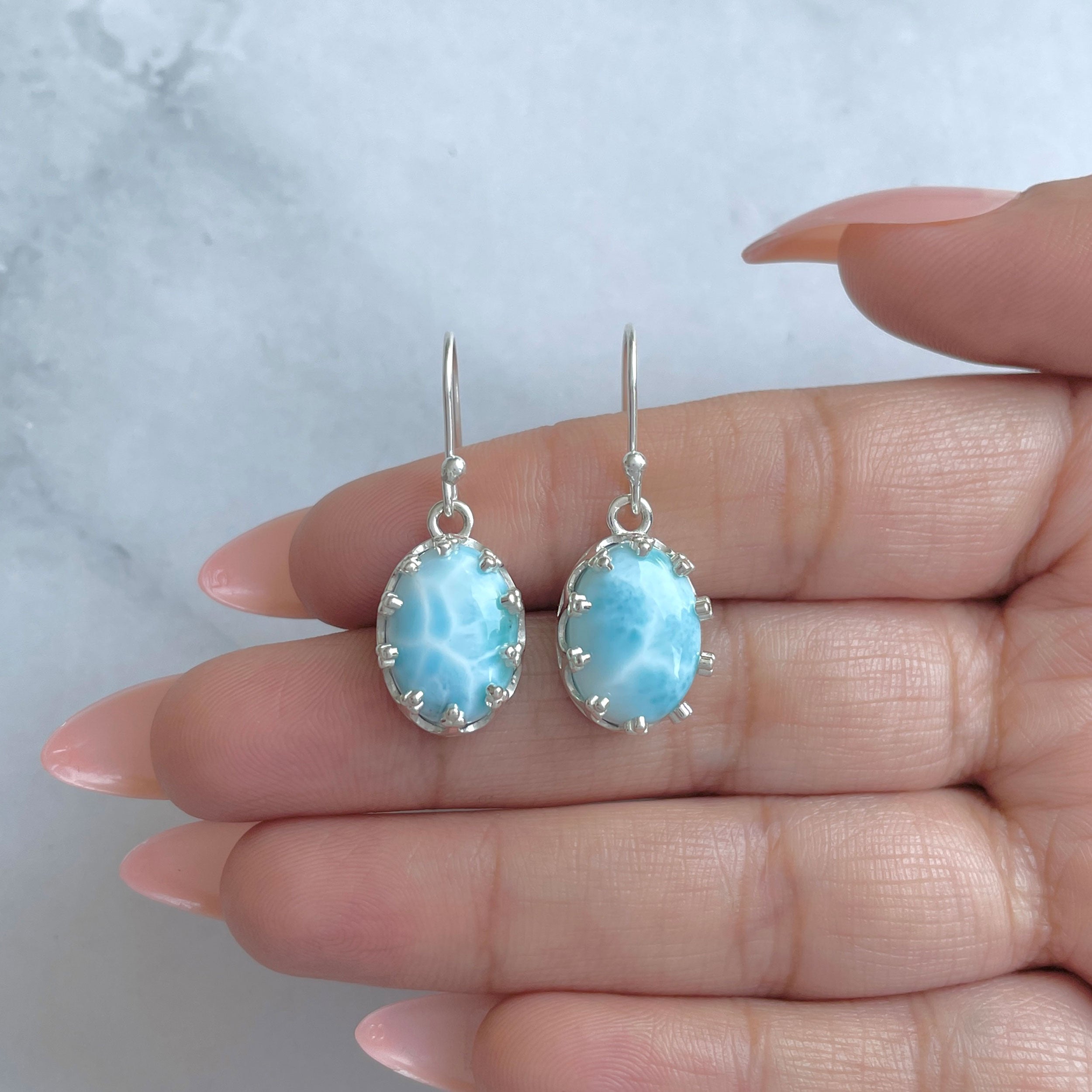Larimar Earring-(LAR-RDE-833.)