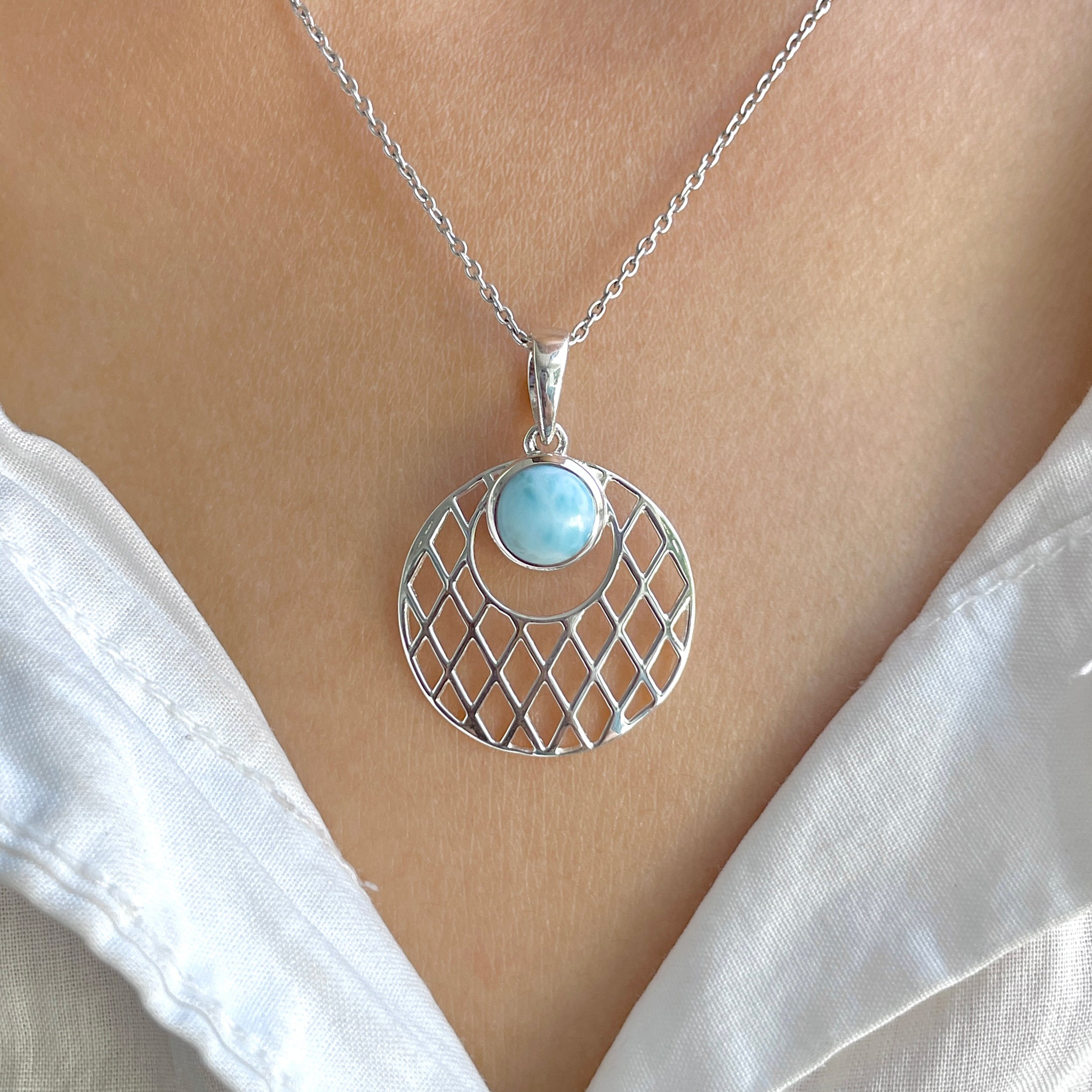 Larimar Pendant-(LAR-RDEP-151.)