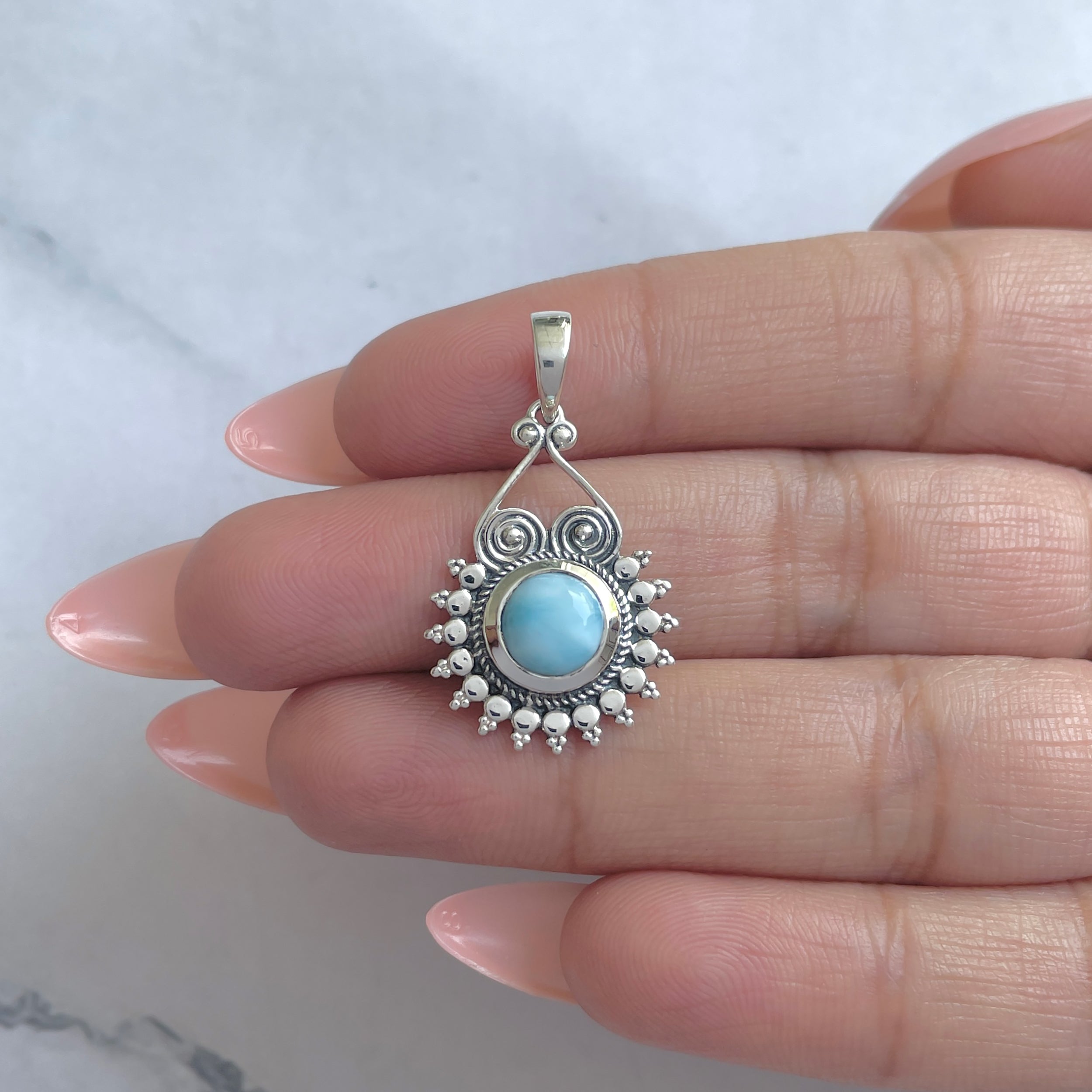 Larimar Pendant-(LAR-RDEP-213.)