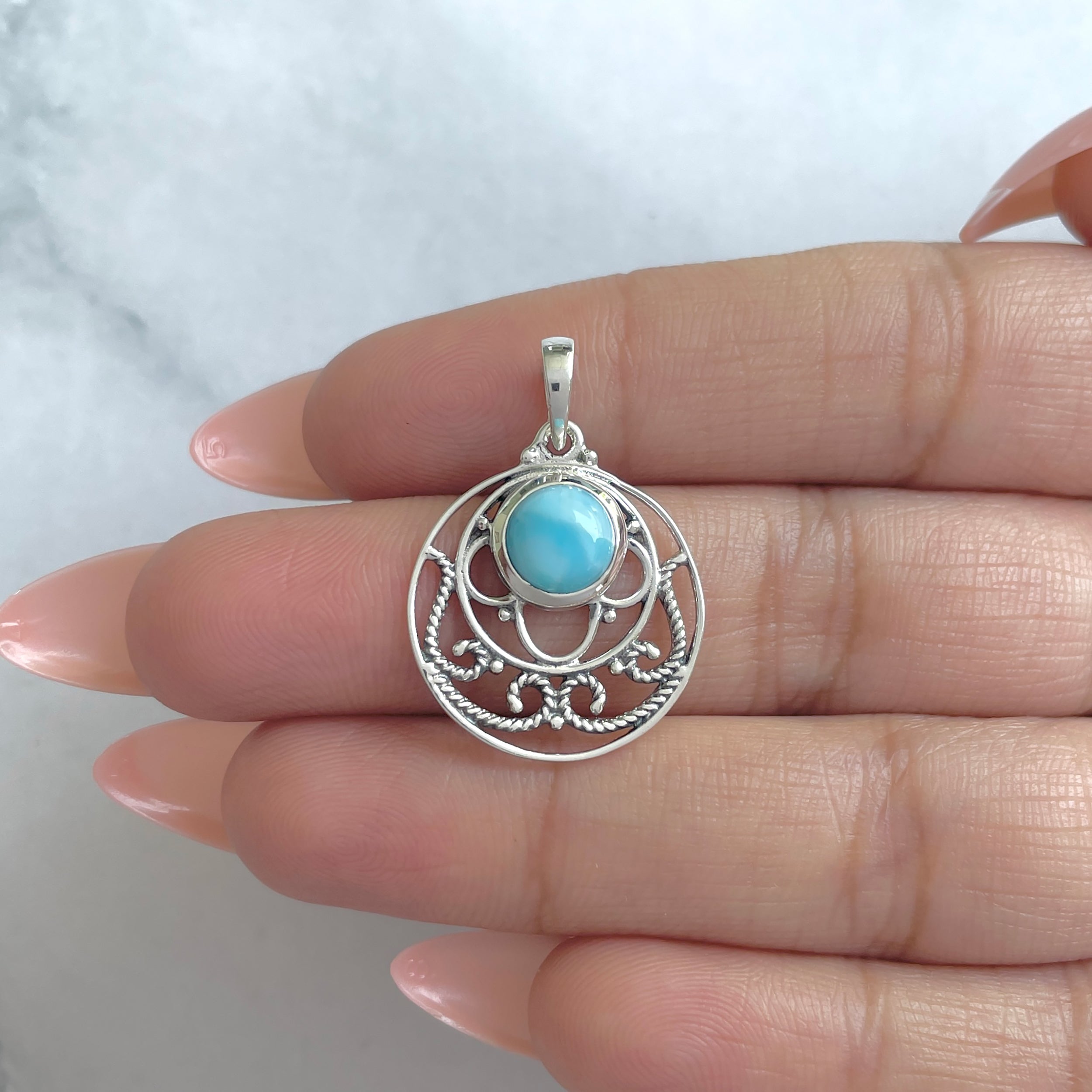Larimar Pendant-(LAR-RDEP-84.)