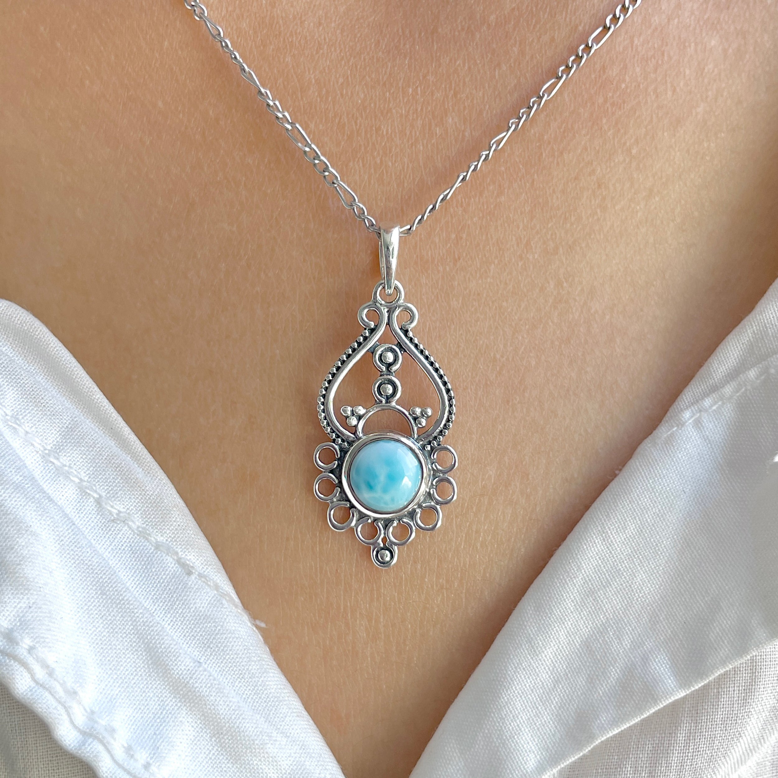 Larimar Pendant-(LAR-RDEP-90.)