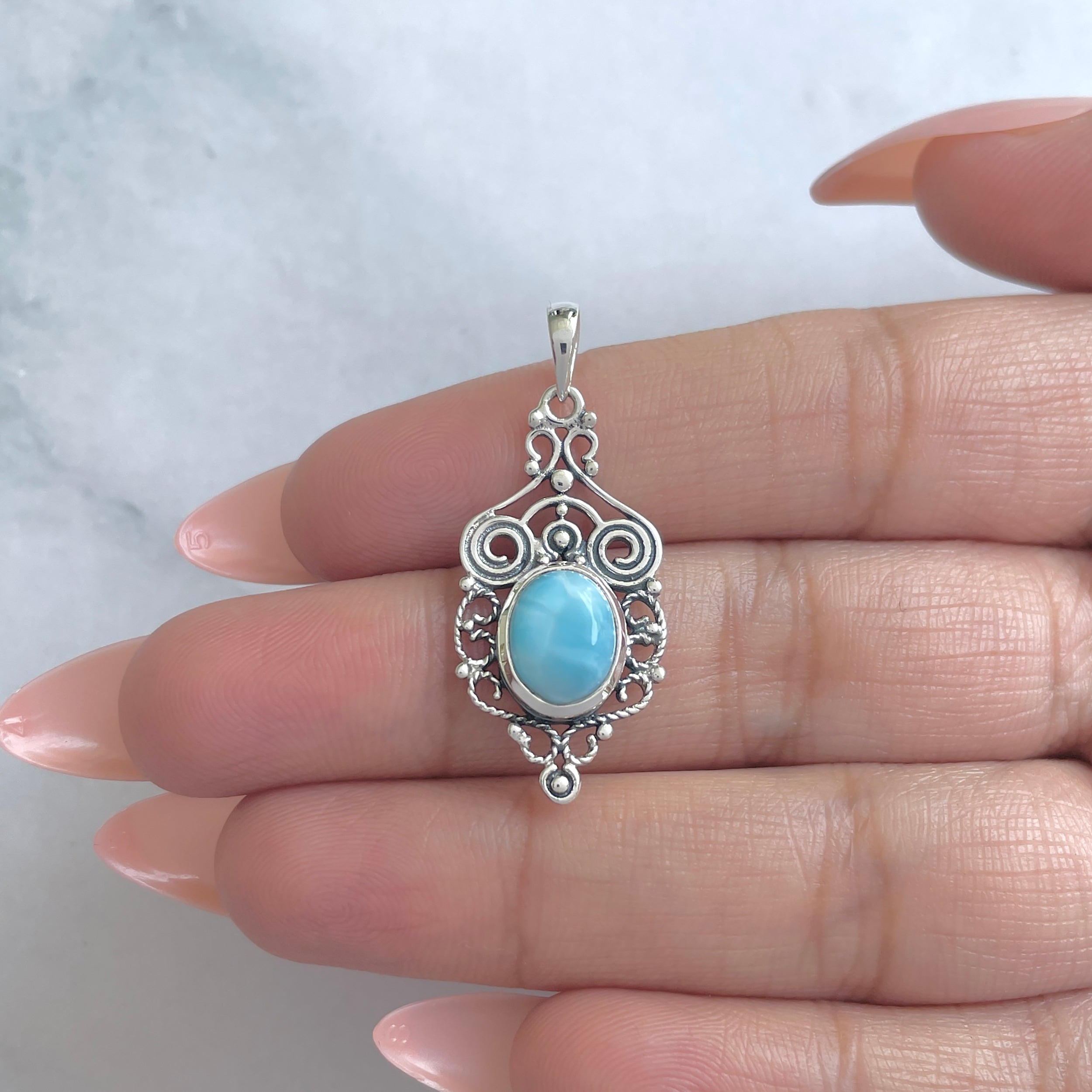 Larimar Pendant-(LAR-RDEP-93.)