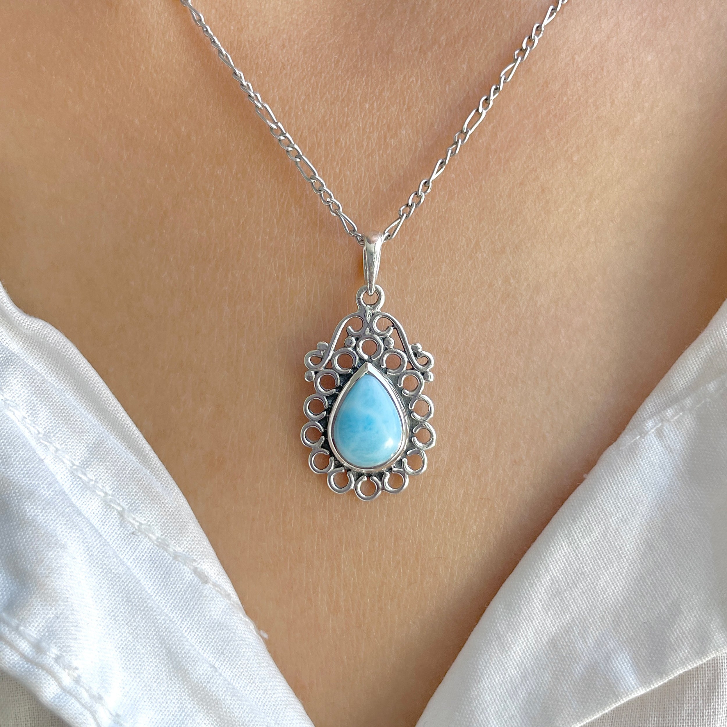 Larimar Pendant-(LAR-RDEP-94.)