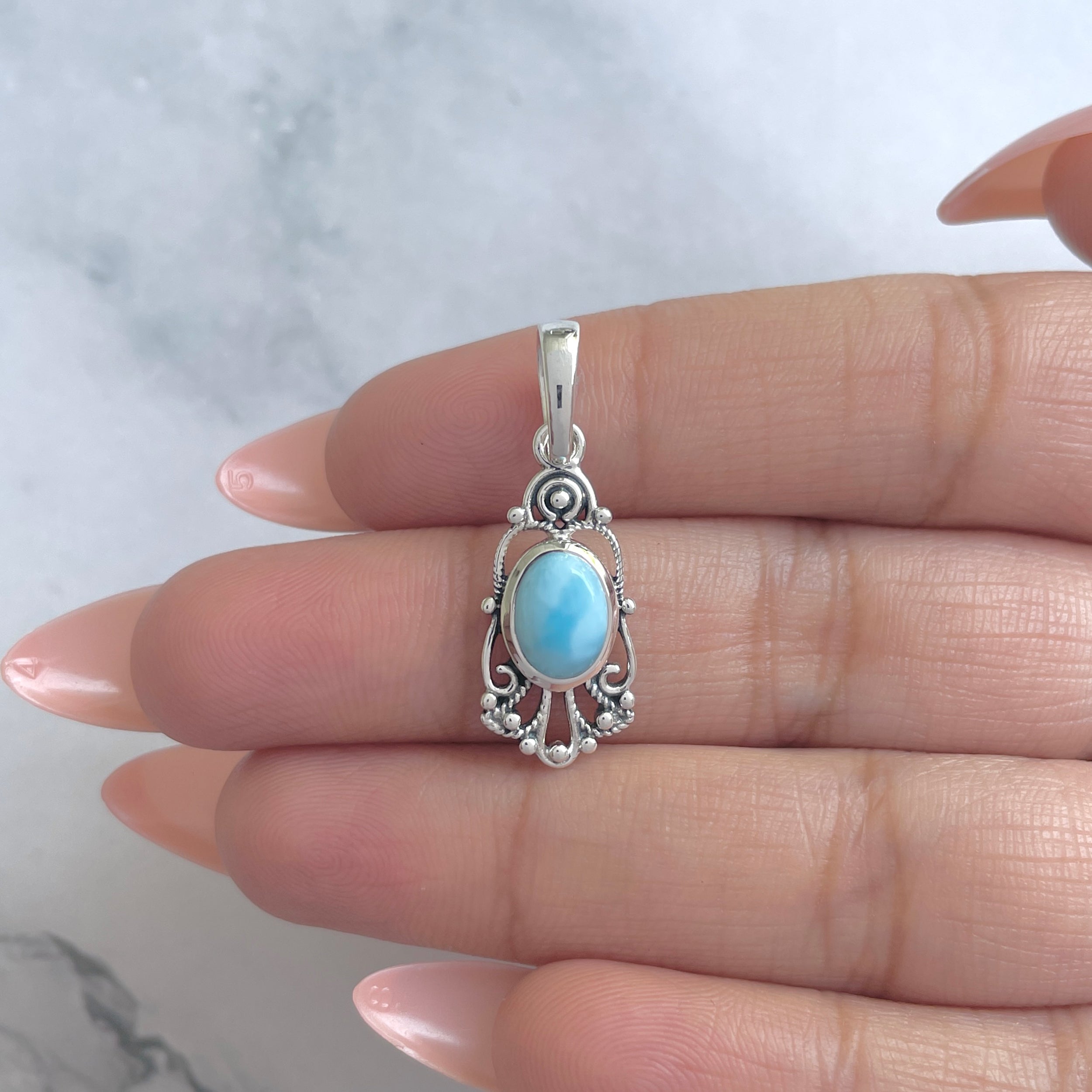 Larimar Pendant-(LAR-RDEP-95.)