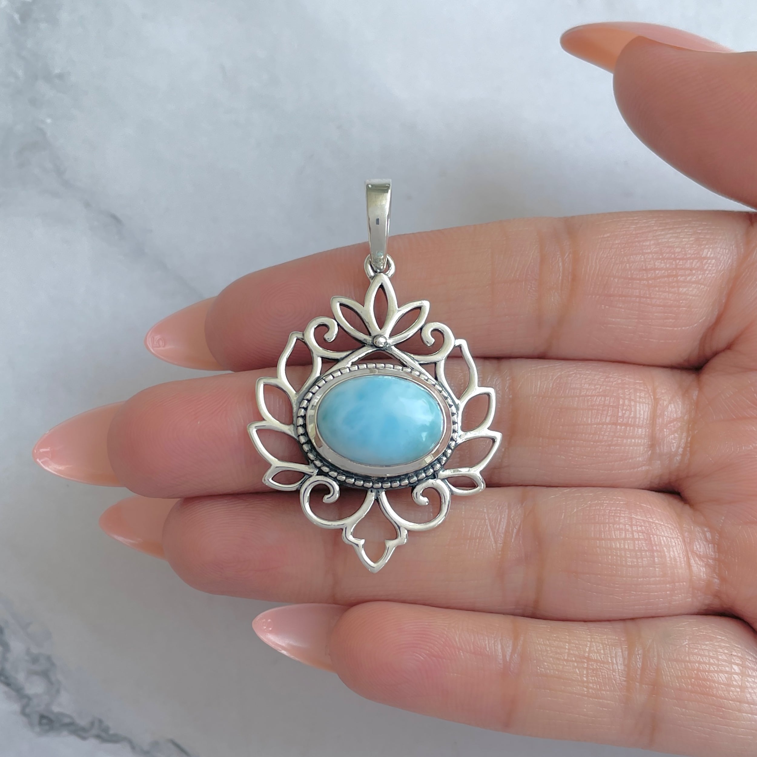 Larimar Pendant-(LAR-RDP-258.)