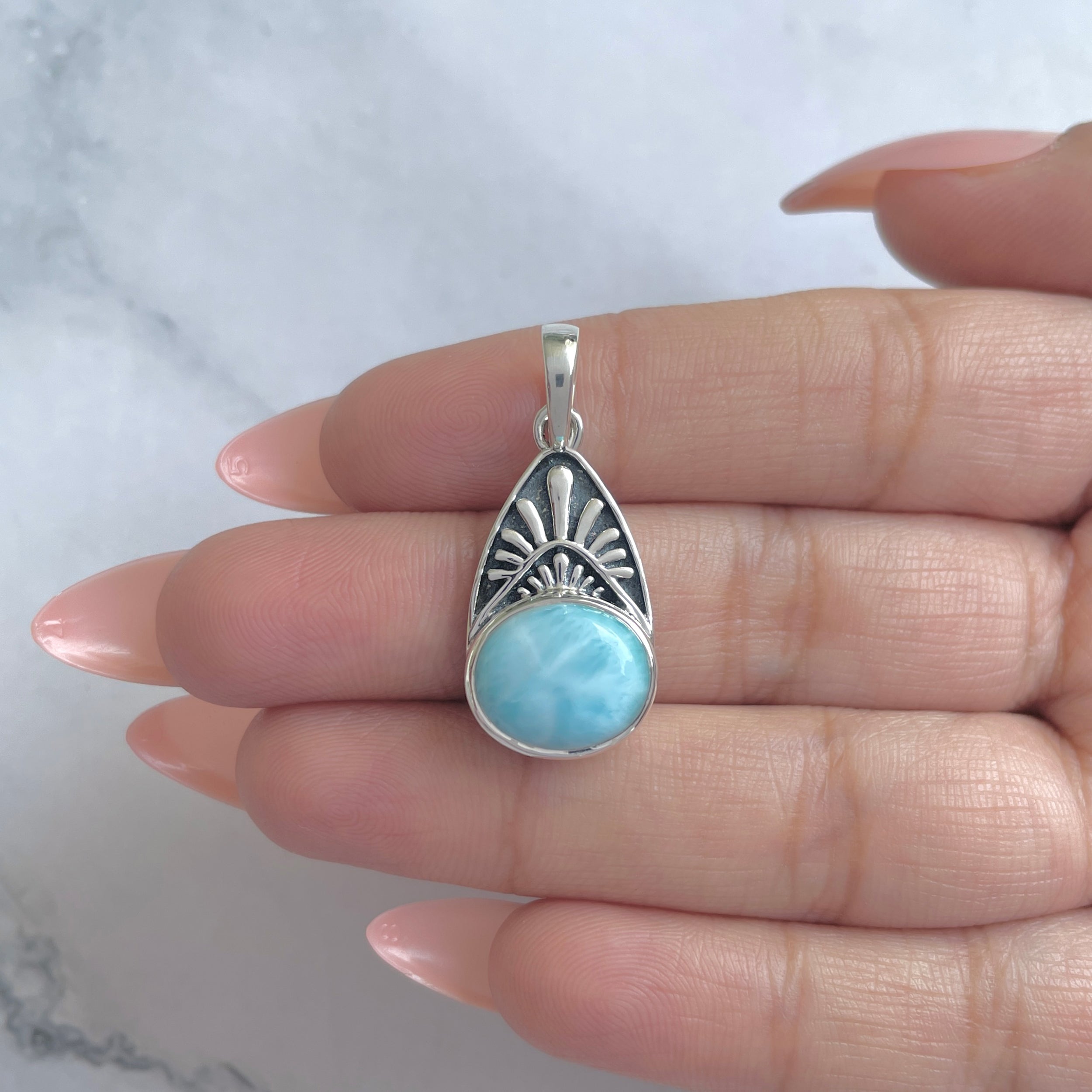 Larimar Pendant-(LAR-RDP-345.)