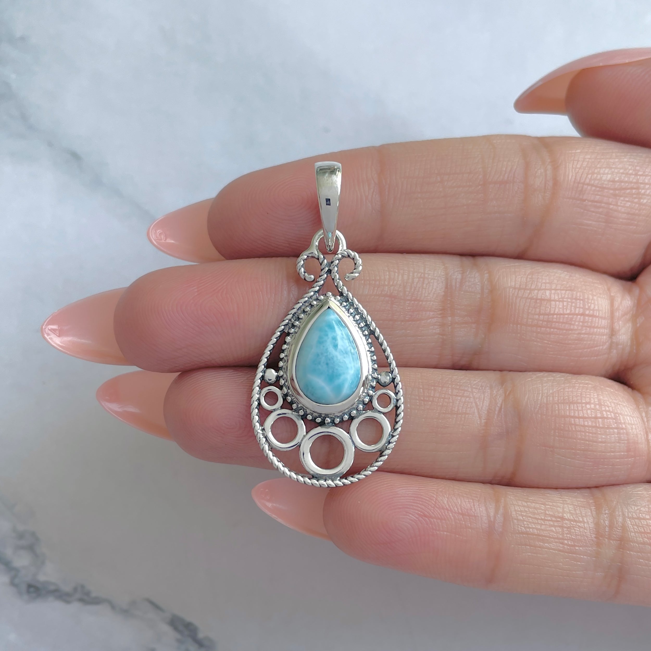 Larimar Pendant-(LAR-RDP-77.)