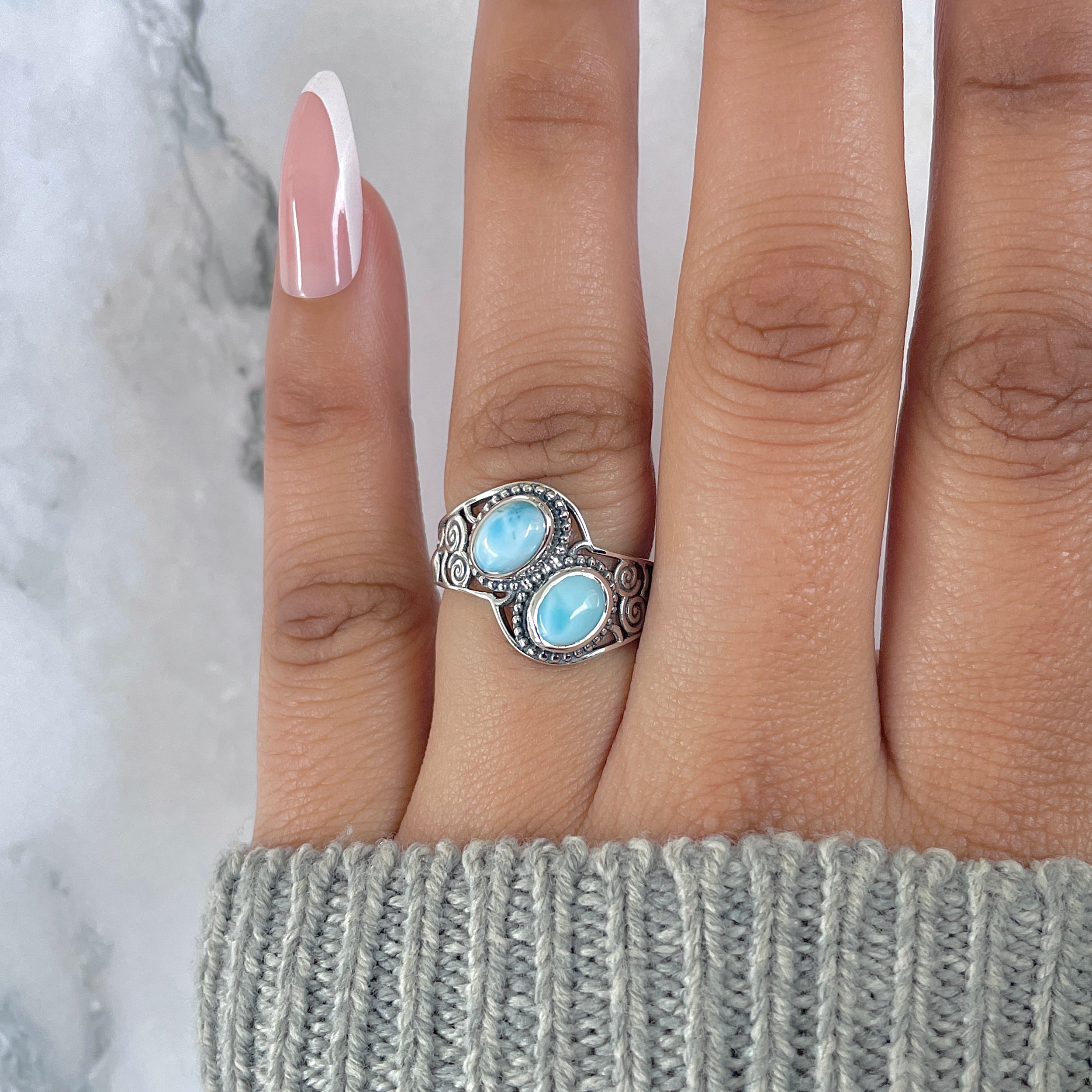 Larimar Ring-(LAR-RDR-62.)