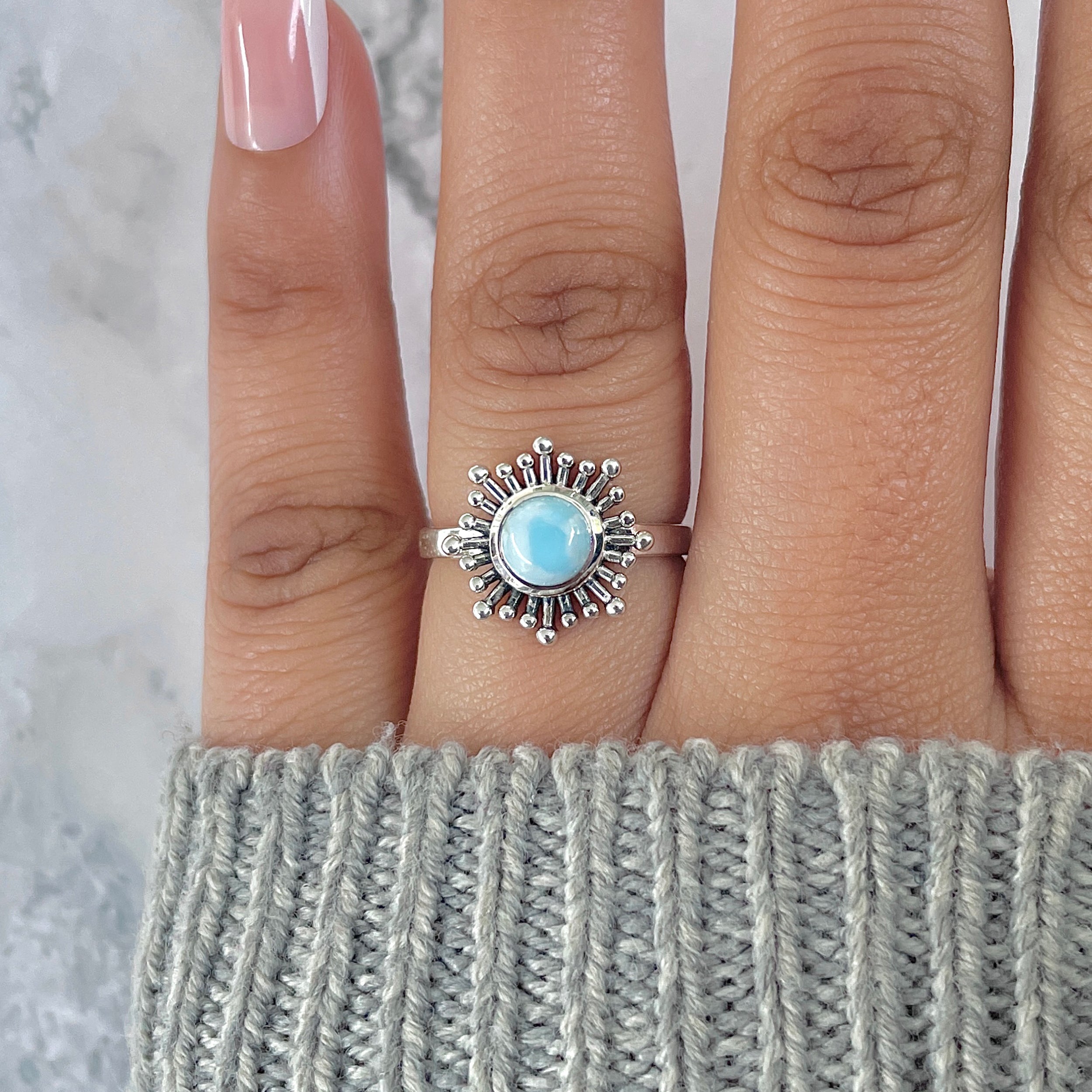 Larimar Ring-(LAR-RDR-842.)