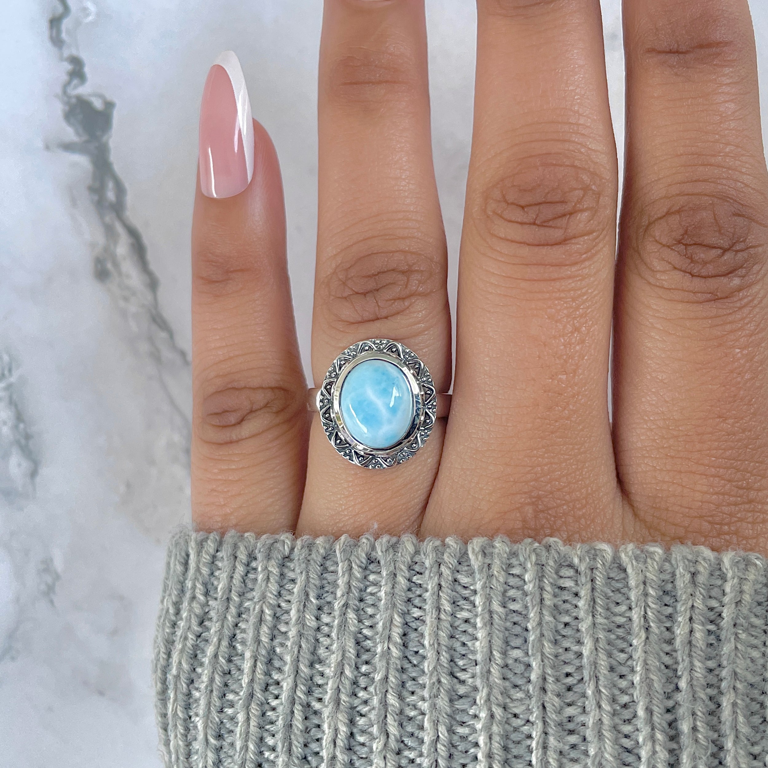 Larimar Ring-(LAR-RDR-89.)