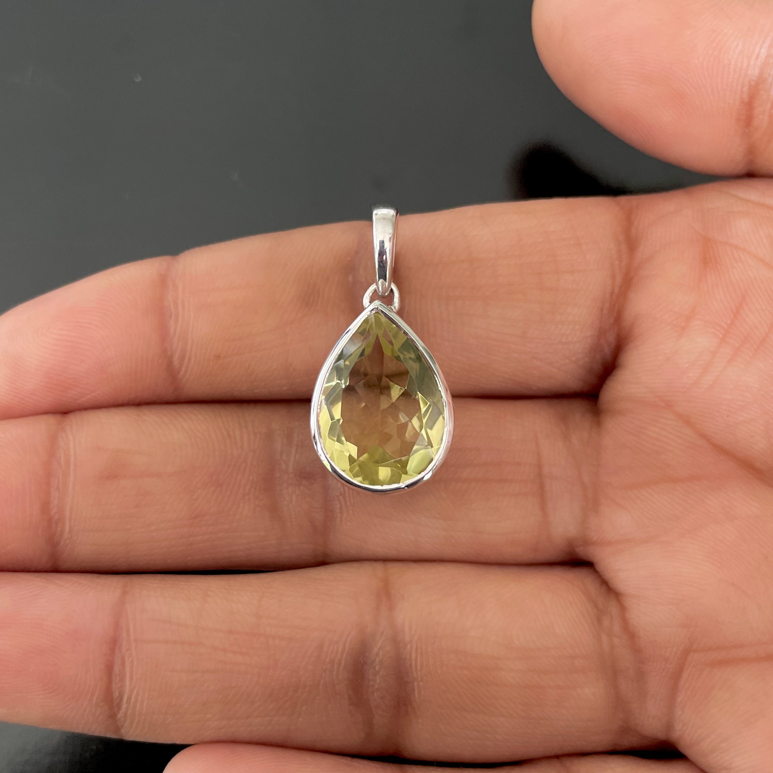 Lemon Quartz Pendant-(LEM-RDP-454.)