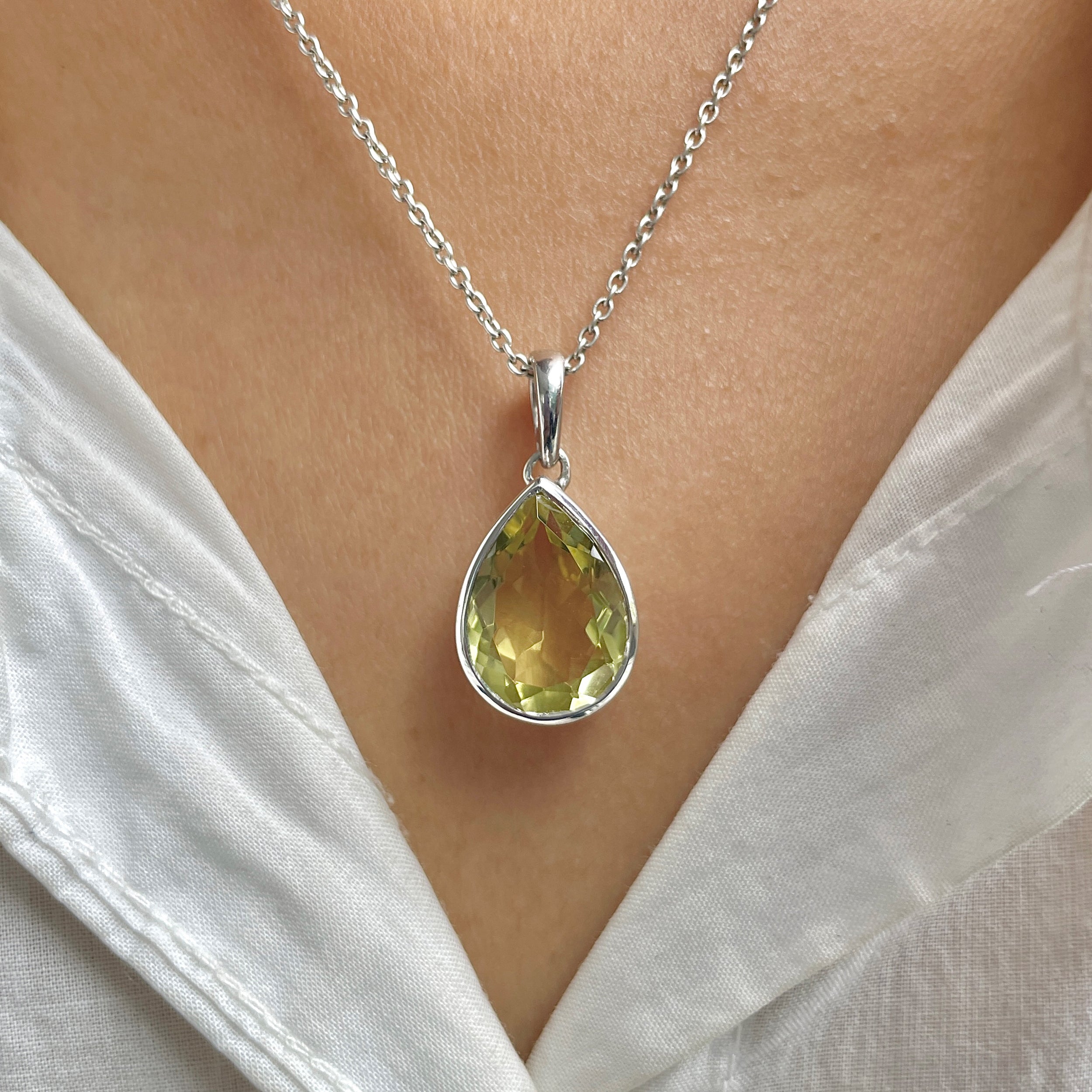 Lemon Quartz Pendant-(LEM-RDP-454.)