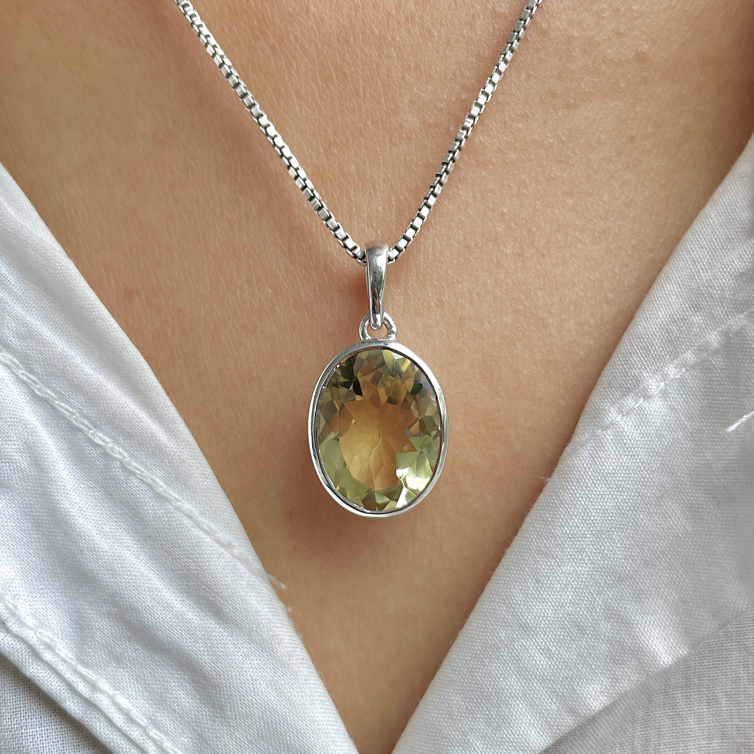 Lemon Quartz Pendant-(LEM-RDP-458.)