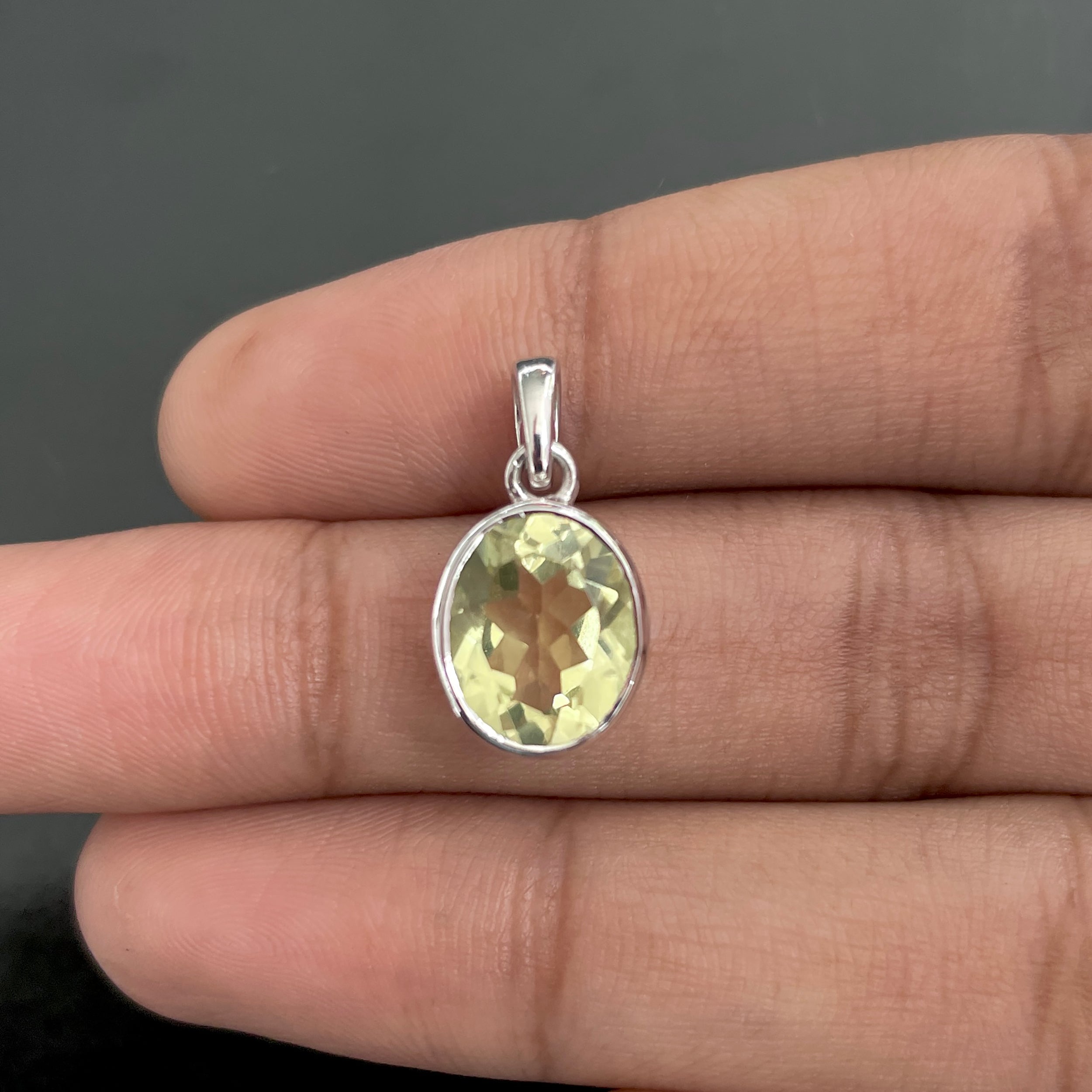 Lemon Quartz Pendant-(LEM-RDP-466.)