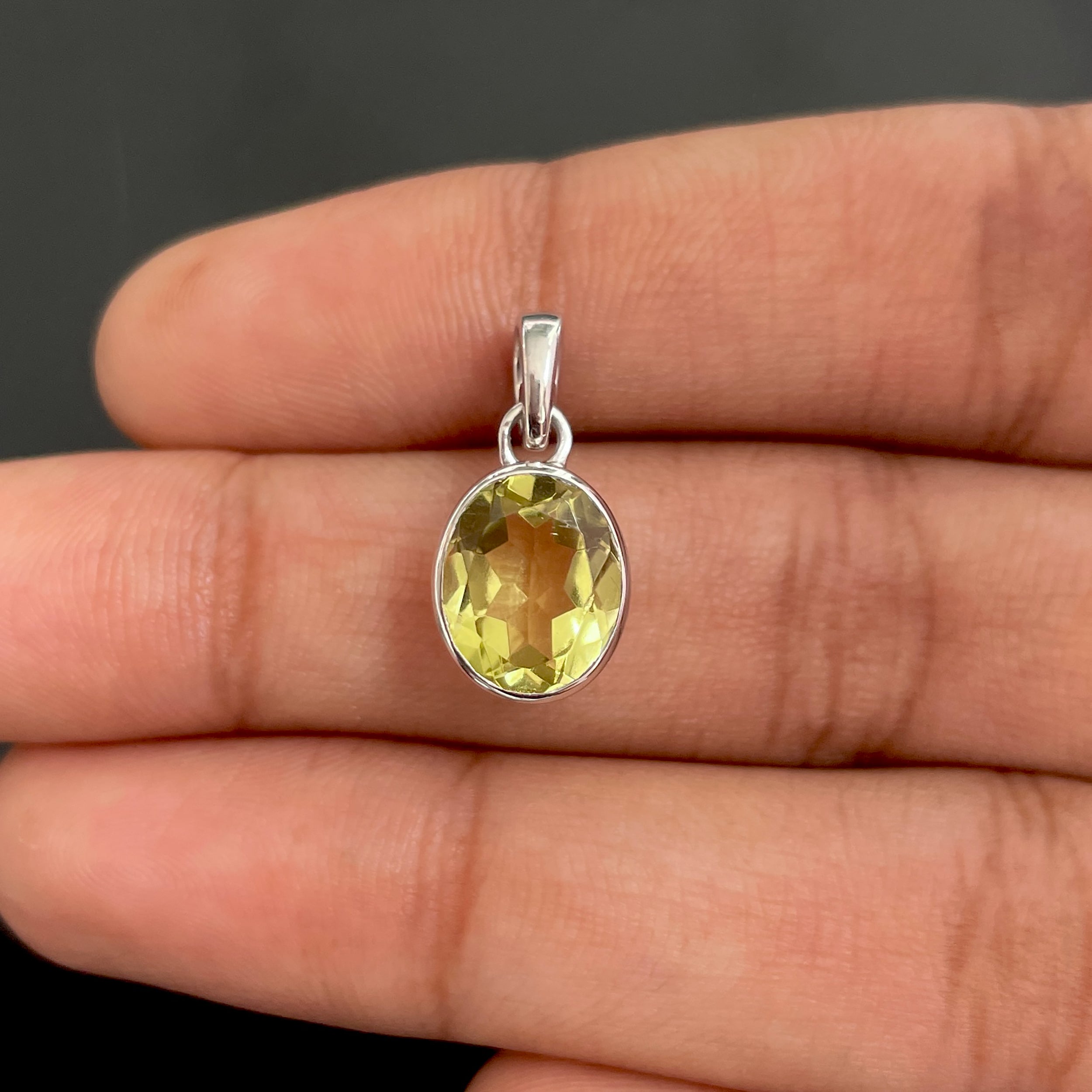 Lemon Quartz Pendant-(LEM-RDP-734.)