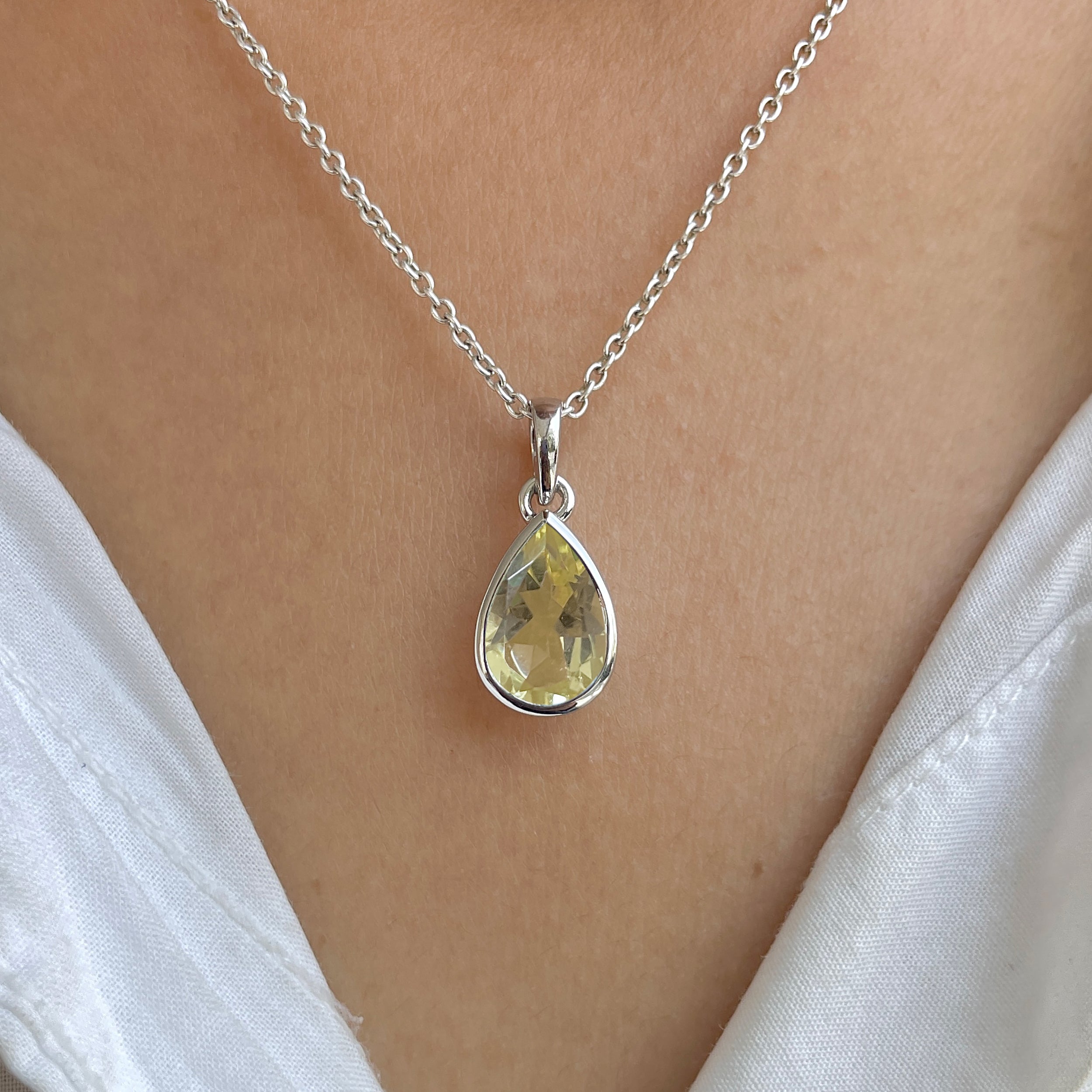 Lemon Quartz Pendant-(LEM-RDP-790.)