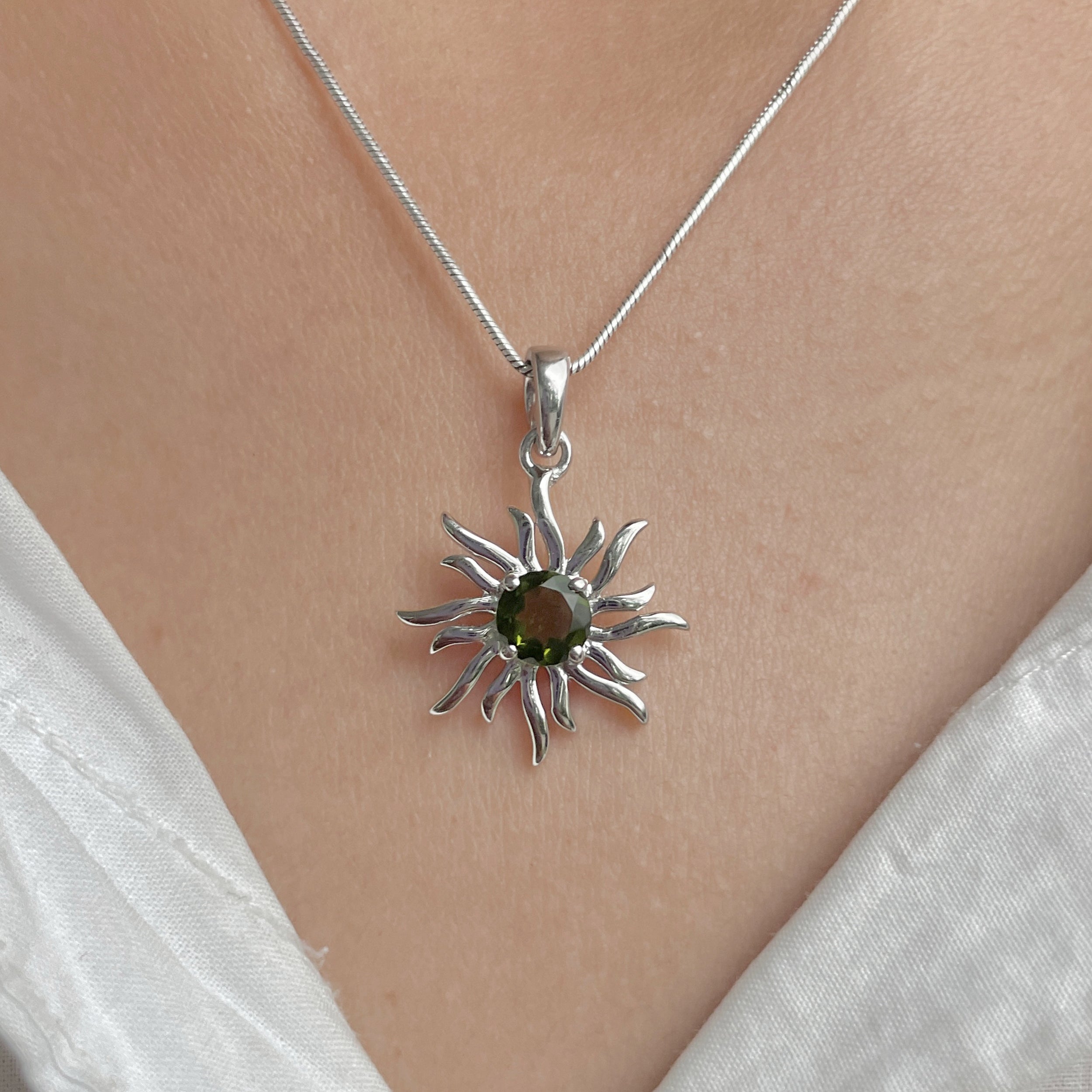 Moldavite Sun Pendant-(MLD-RDN-152.)