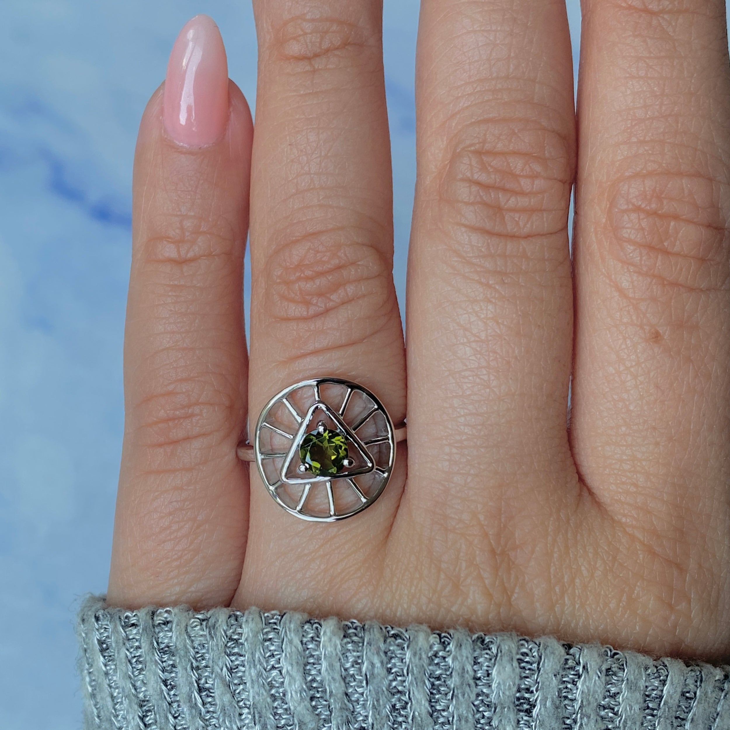 Moldavite Illuminati Ring-(MLD-RDR-2158.)
