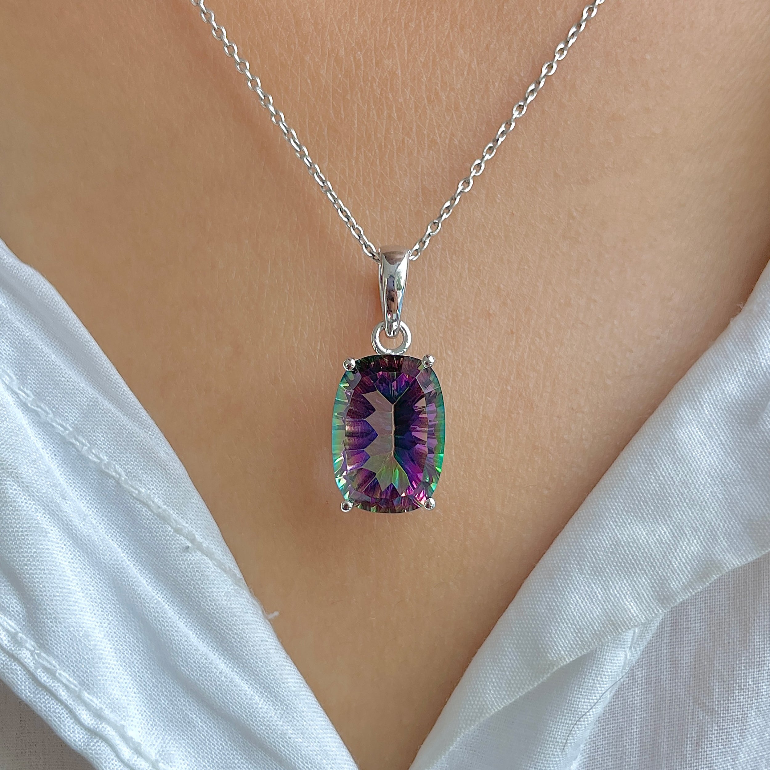 Mystic Topaz Pendant-(MST-RDP-476.)