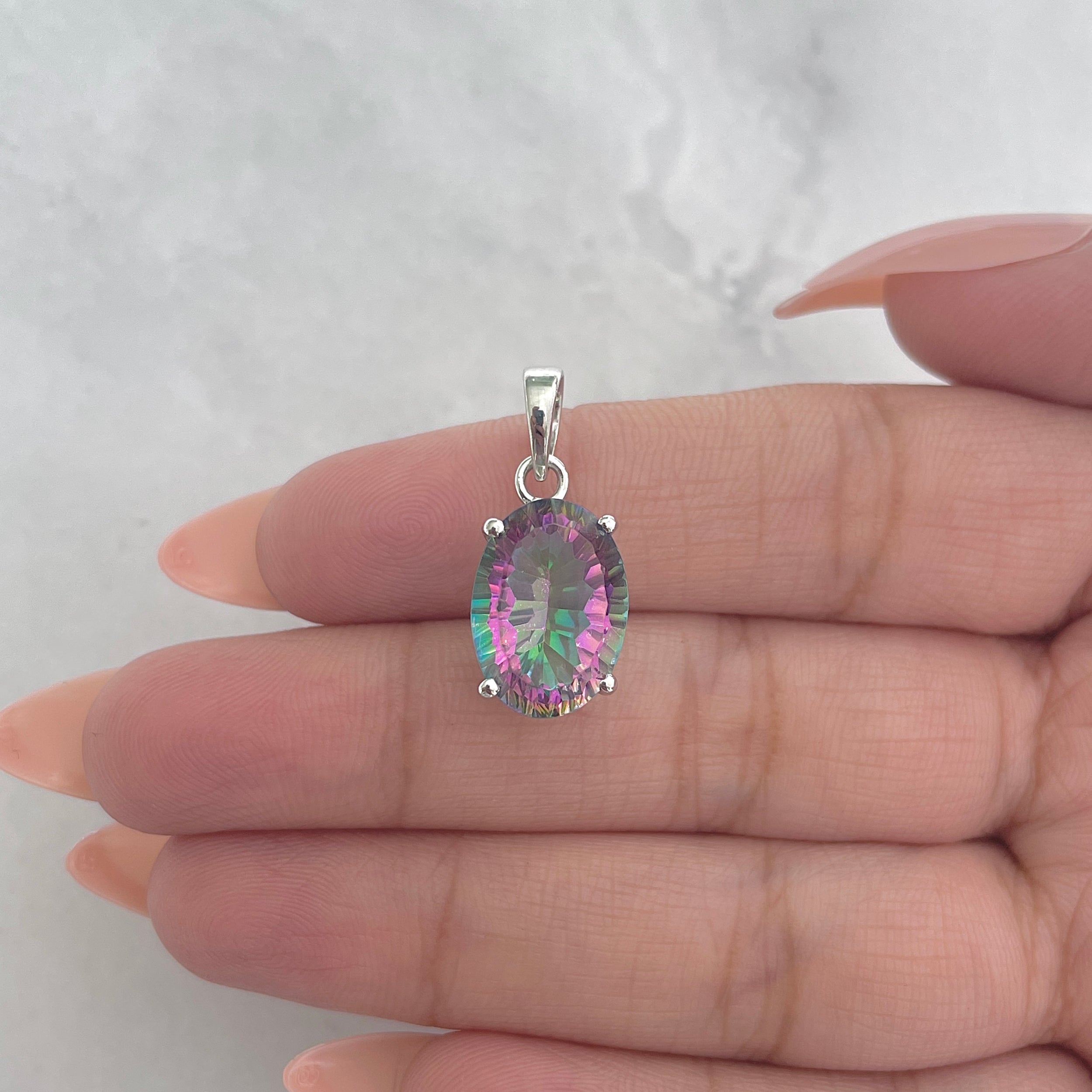 Mystic Topaz Pendant-(MST-RDP-478.)