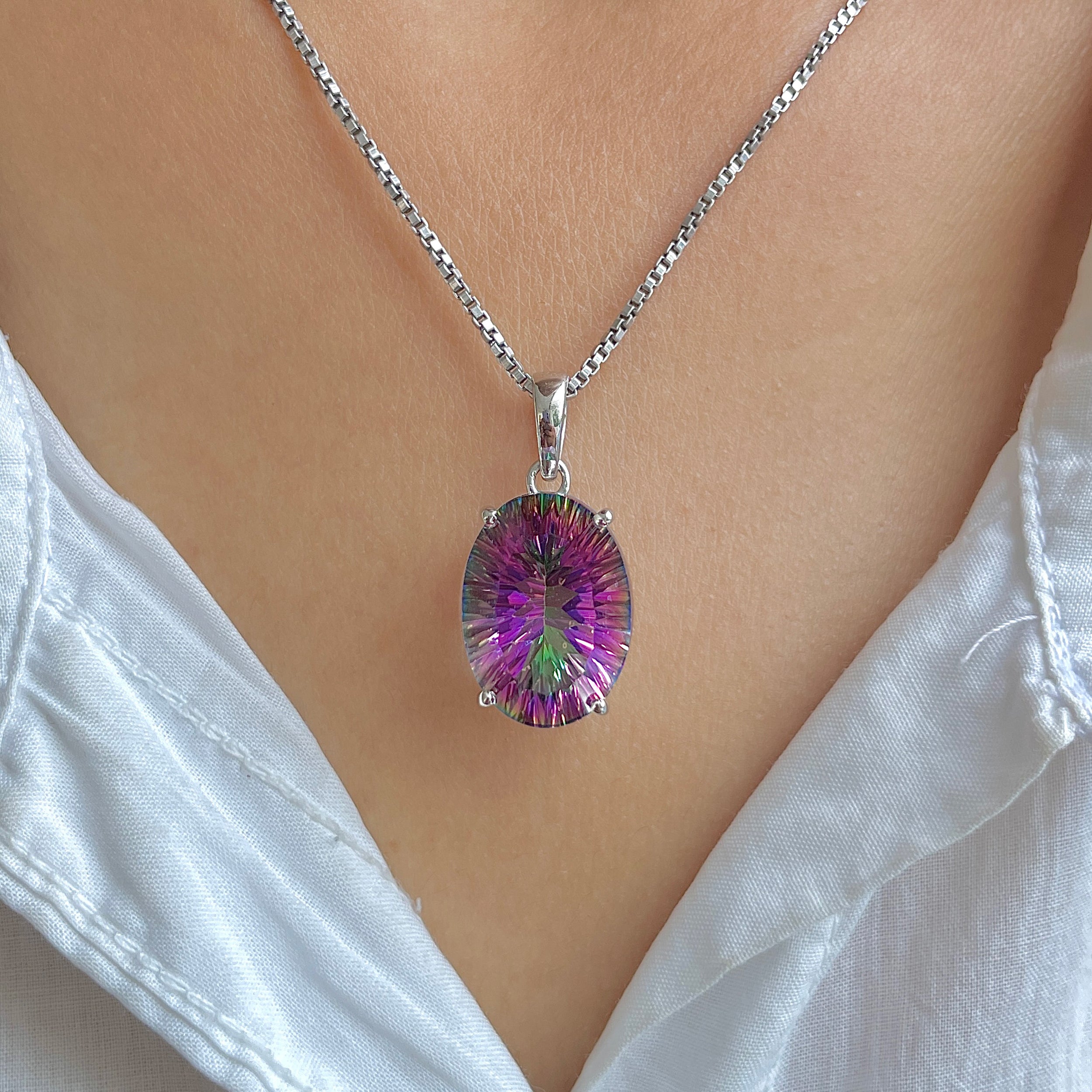 Mystic Topaz Pendant-(MST-RDP-480.)
