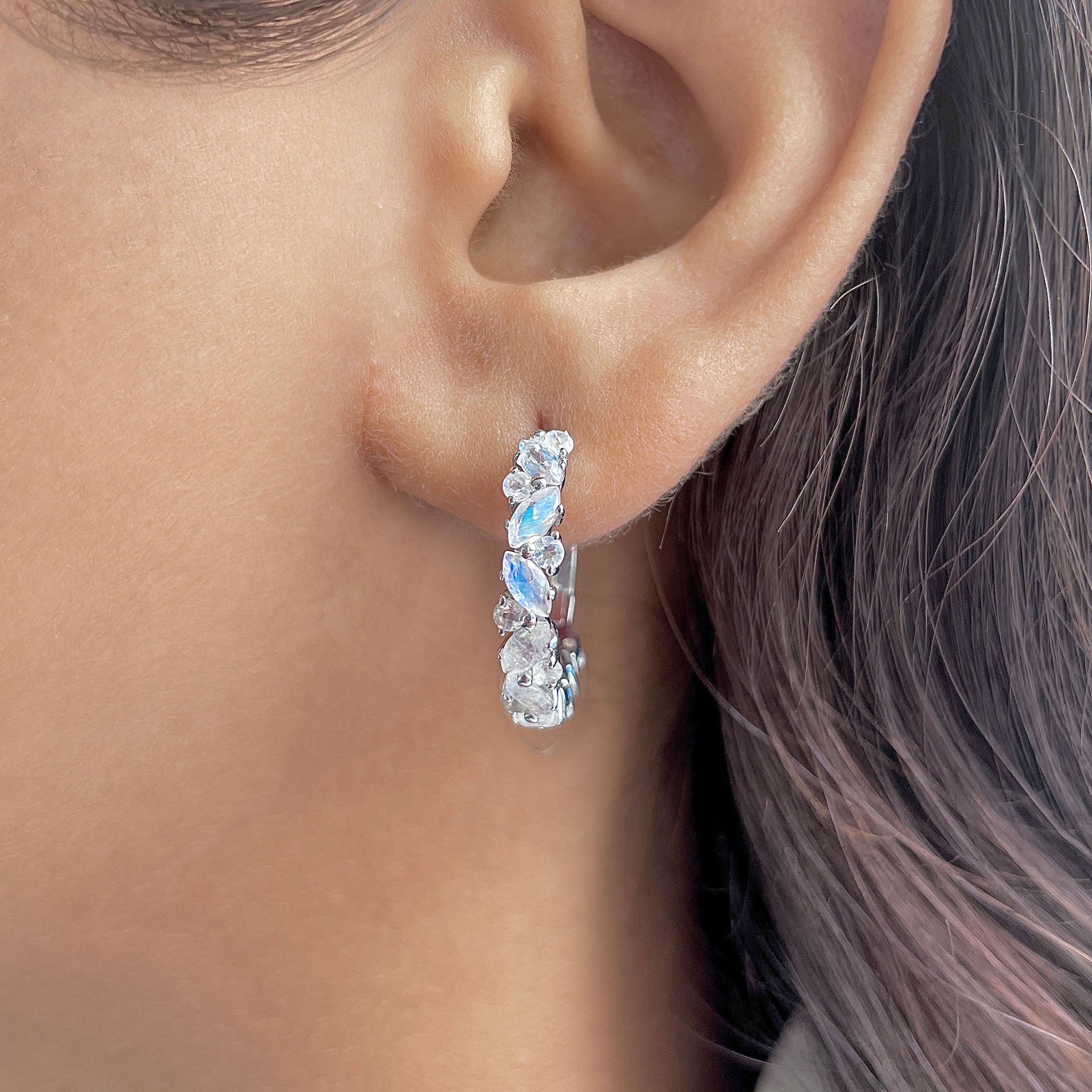 Moonstone Hoop Earring-(RBM-RDE-1274.)