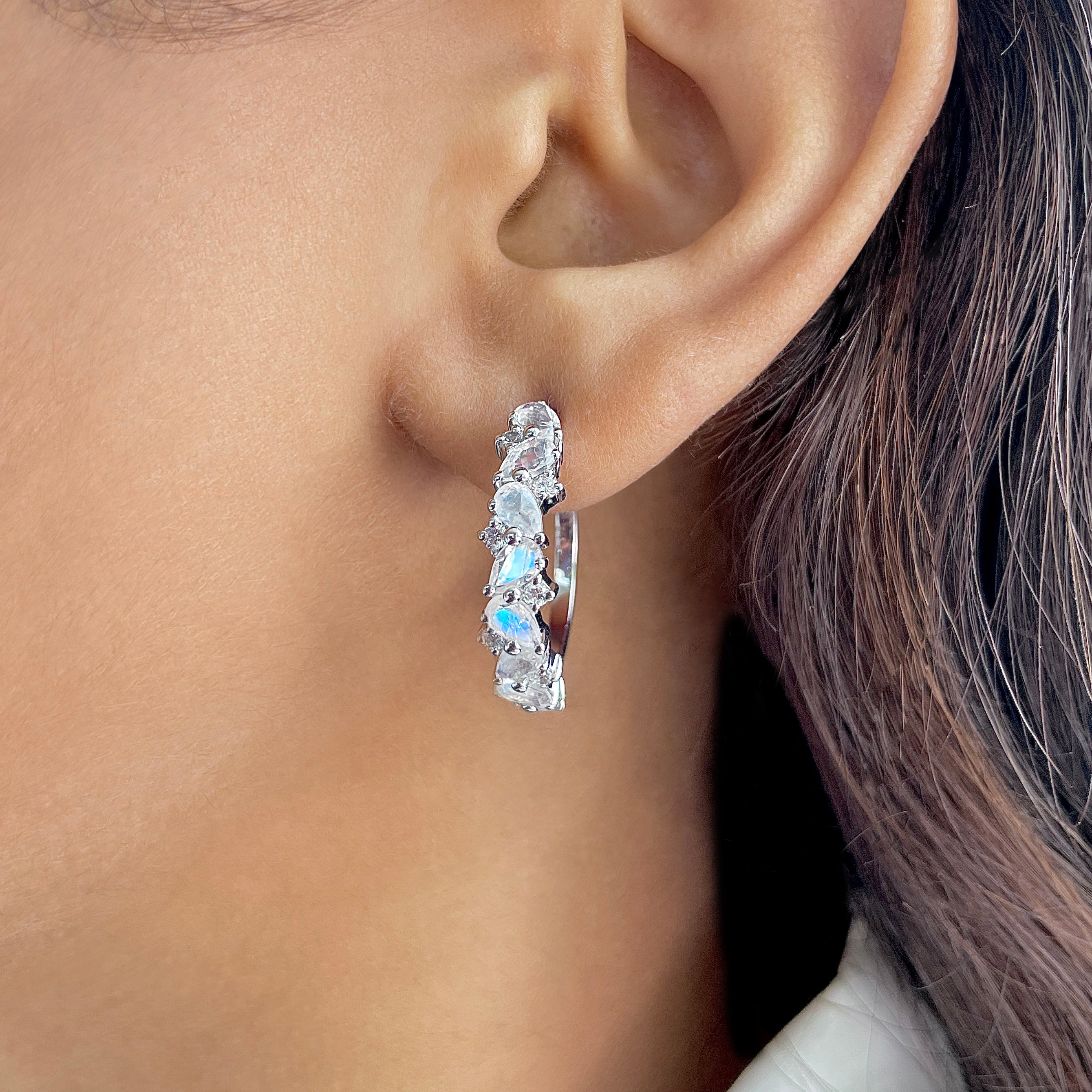Moonstone Hoop Earring-(RBM-RDE-1278.)