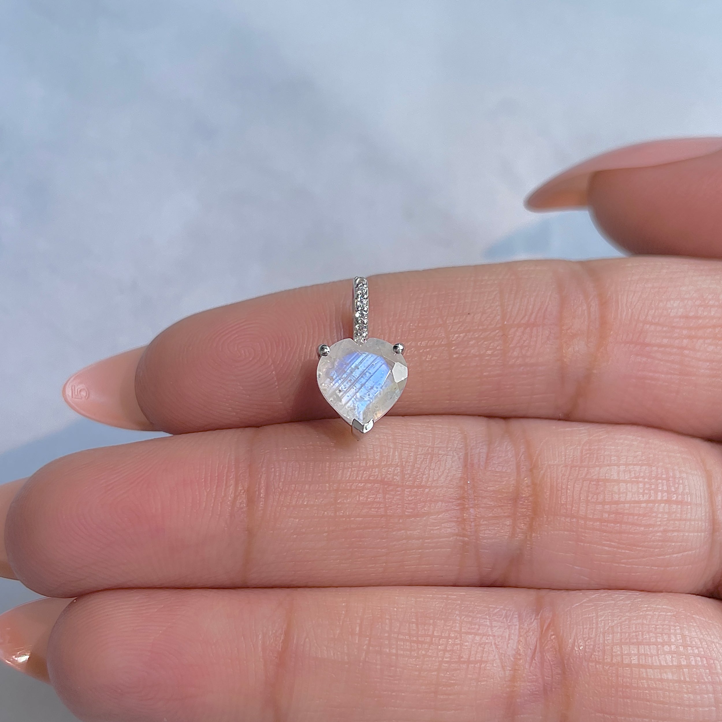 Moonstone & White Topaz Pendant-(RBM-RDP-819.)