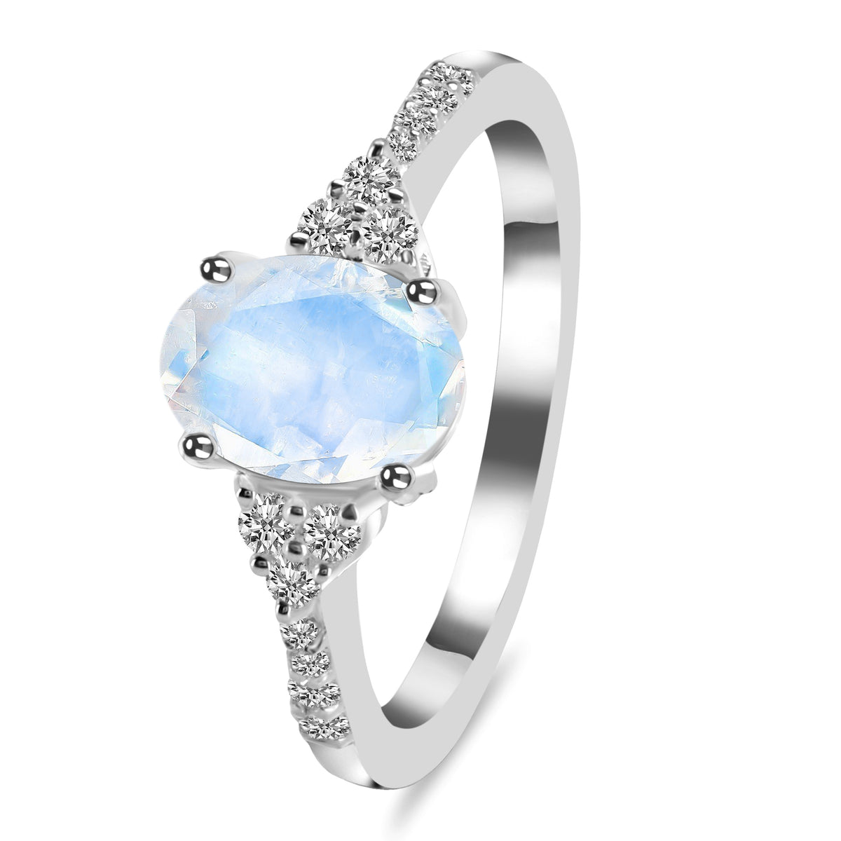Moonstone & White Topaz Ring-(RBM-RDR-2219.)