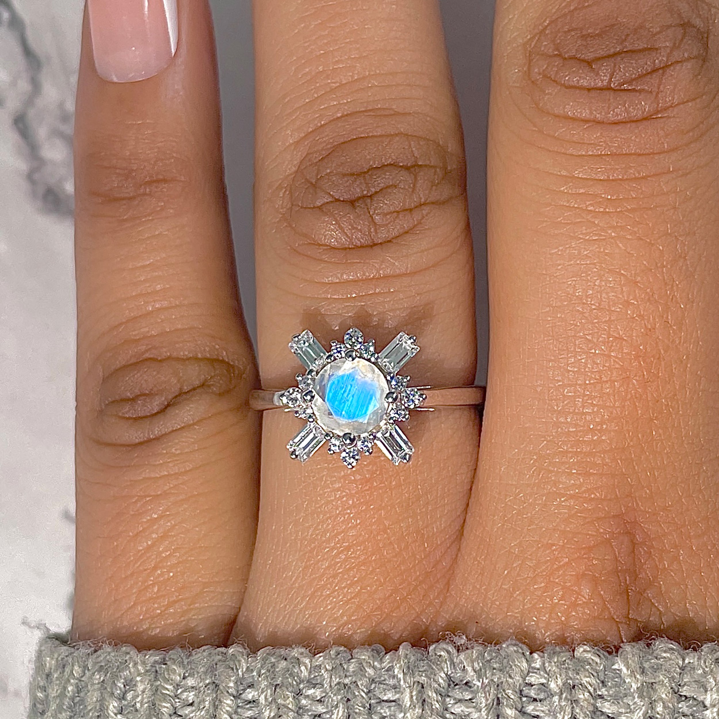 Moonstone & White Topaz Ring-(RBM-RDR-2264.)