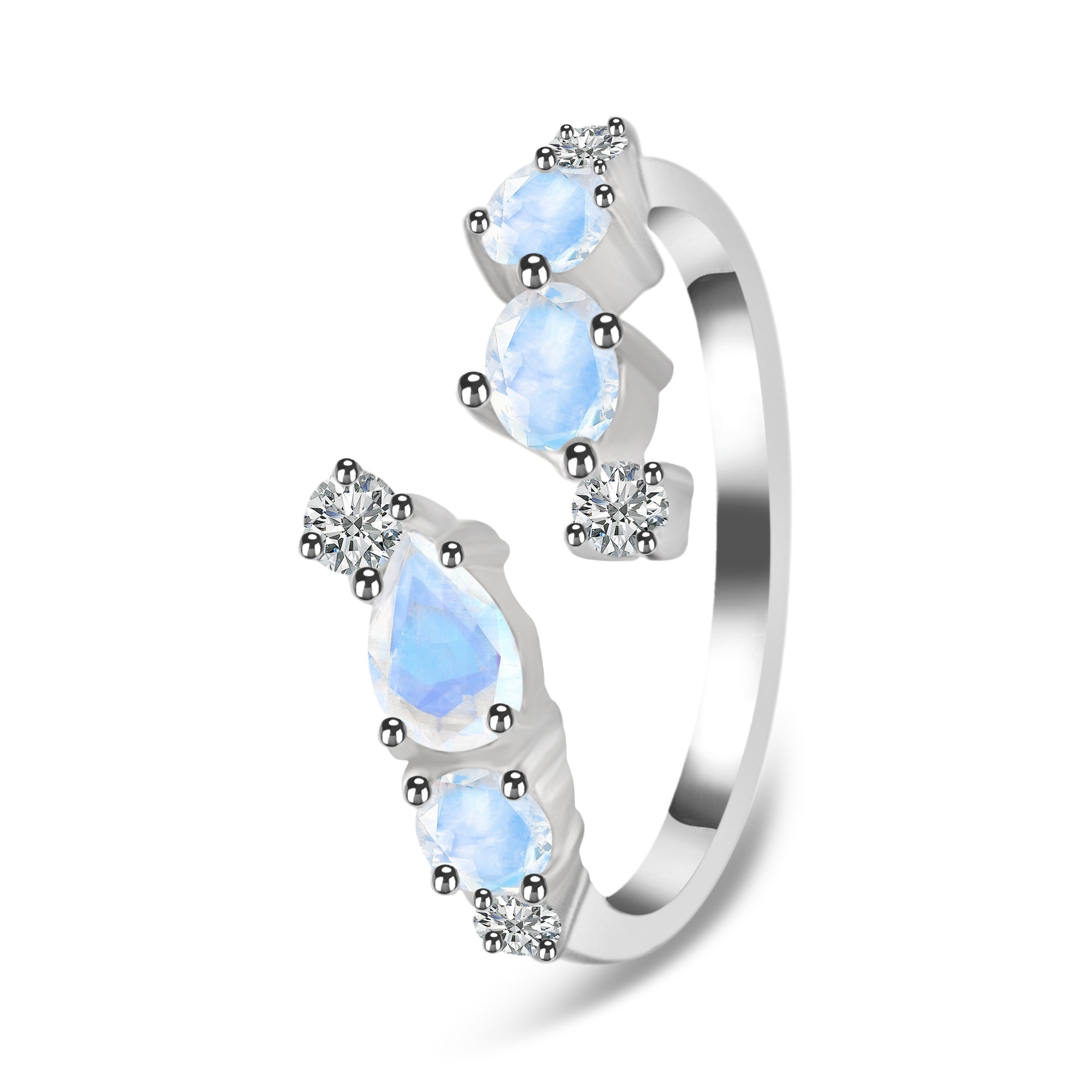Moonstone & White Topaz Ring-(RBM-RDR-3524.)
