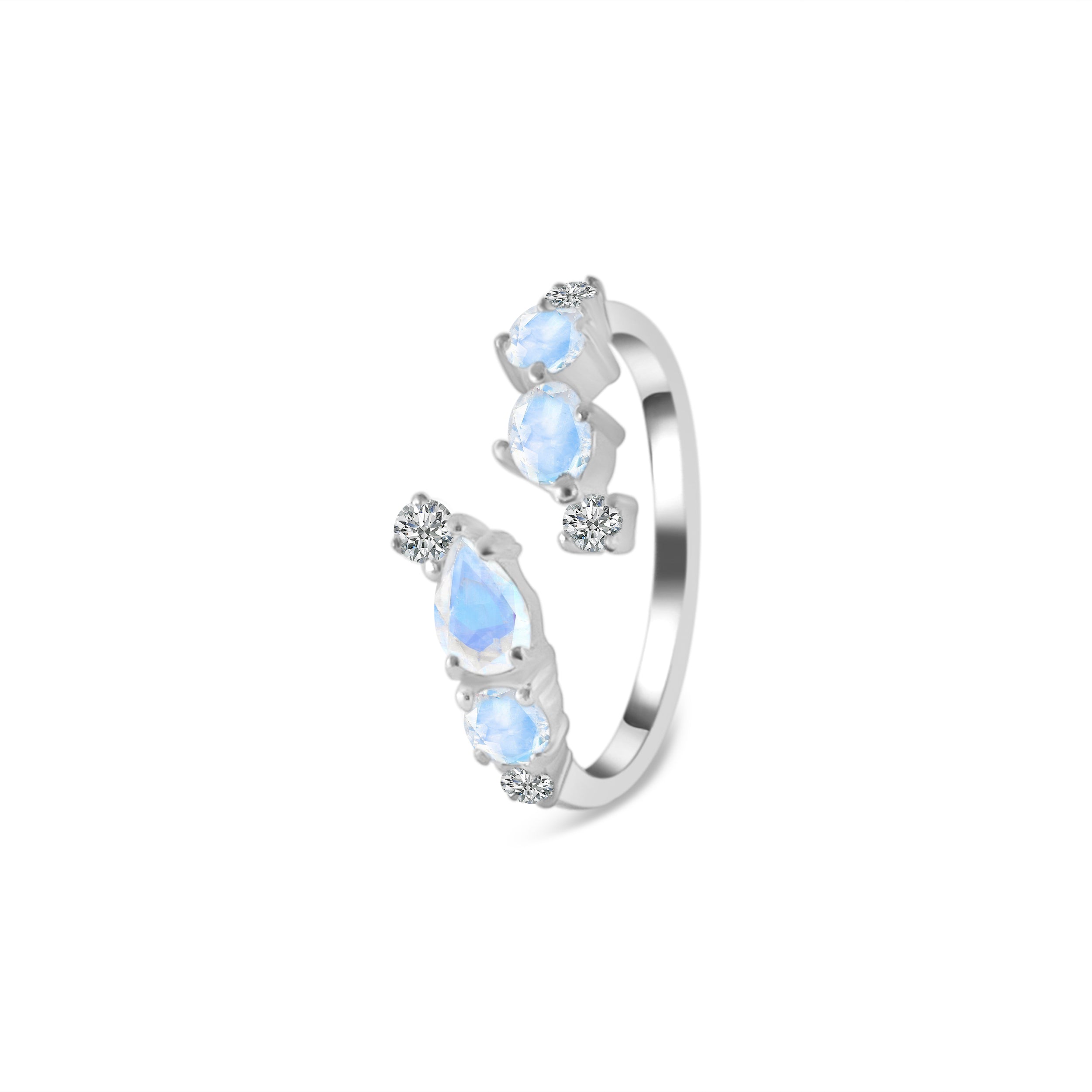 Moonstone & White Topaz Ring-(RBM-RDR-3524.)