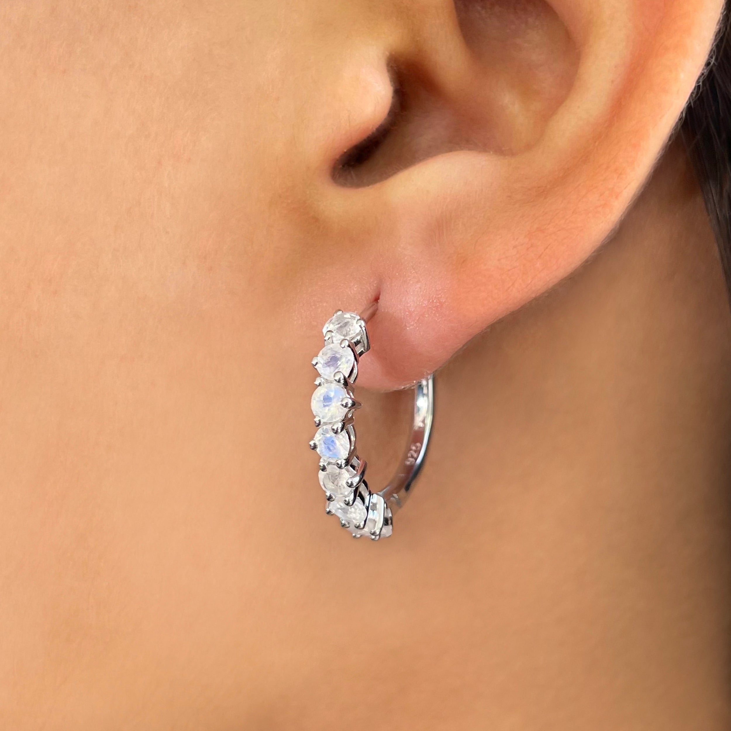 Moonstone Hoop Earring-(RBM-RDE-1276.)