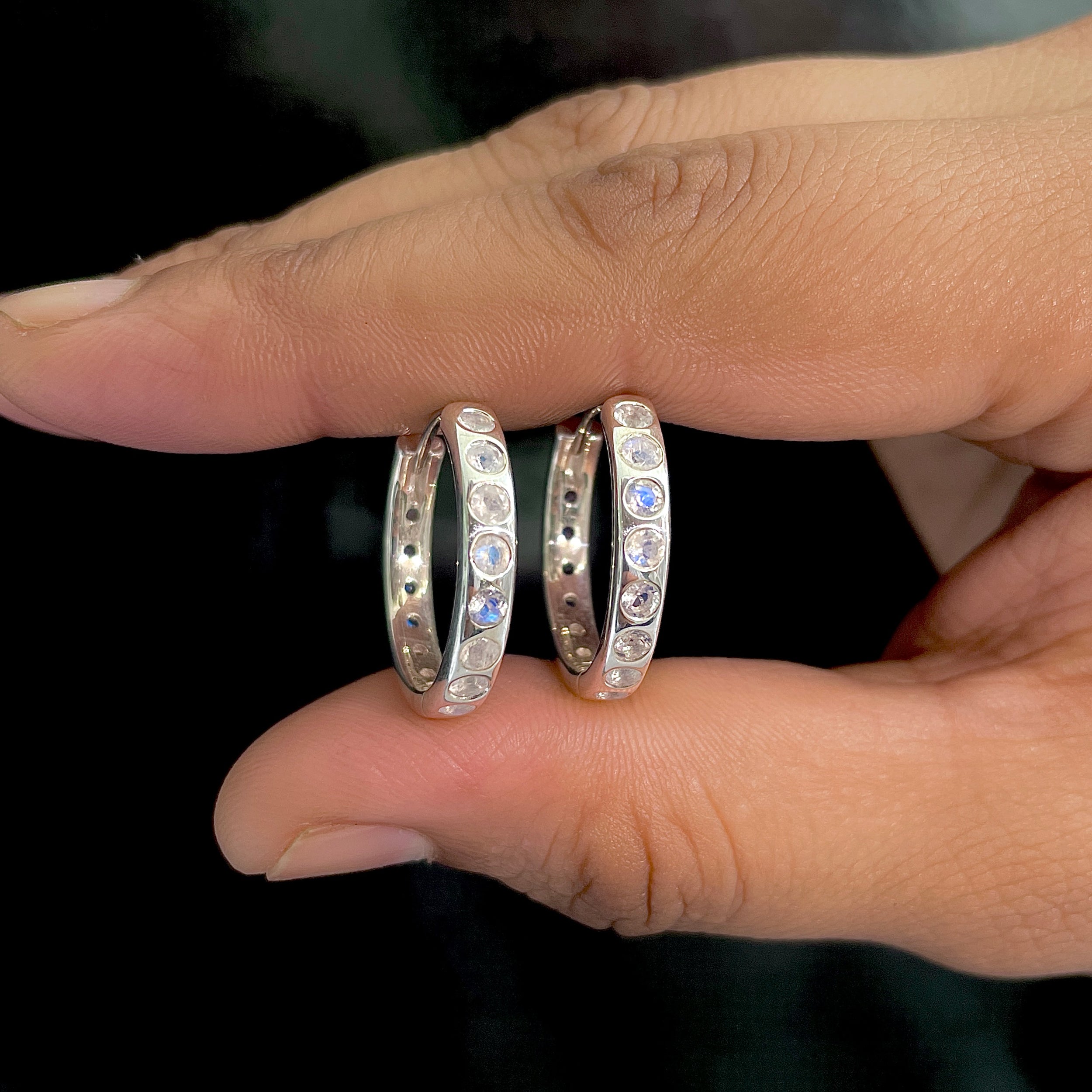 Moonstone Hoop Earring-(RBM-RDE-1277.)
