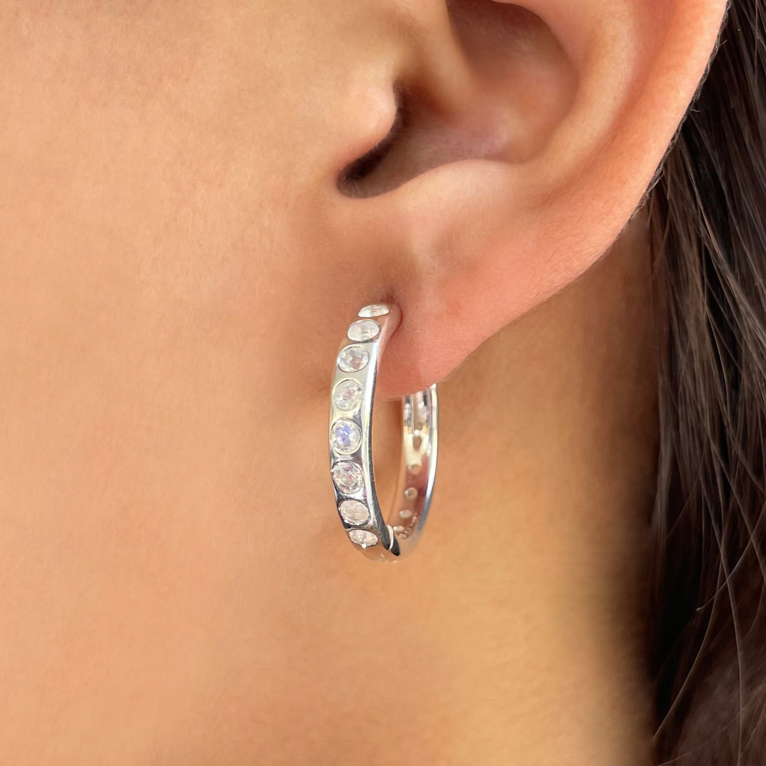 Moonstone Hoop Earring-(RBM-RDE-1277.)