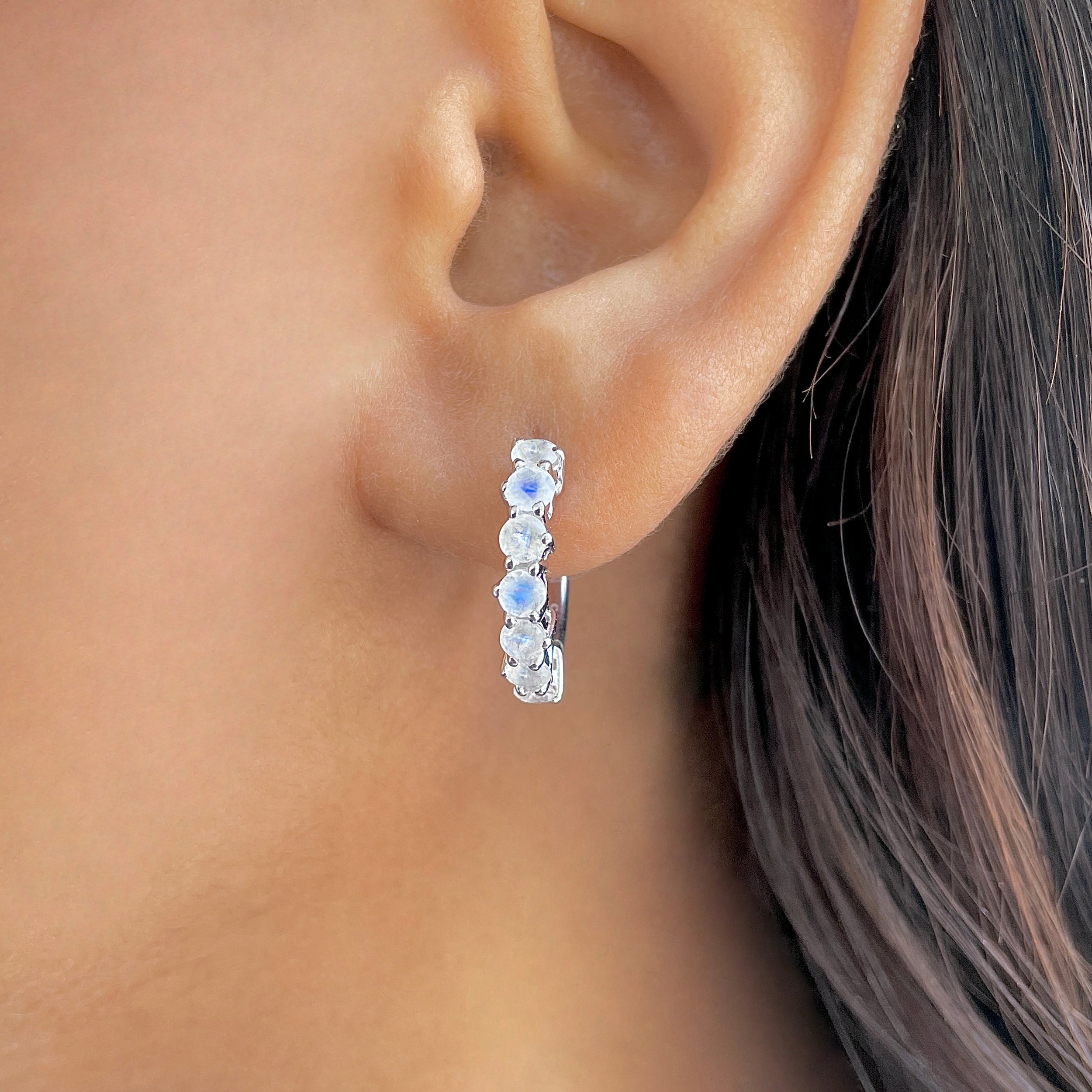 Moonstone Hoop Hoop Earring-(RBM-RDE-1473.)