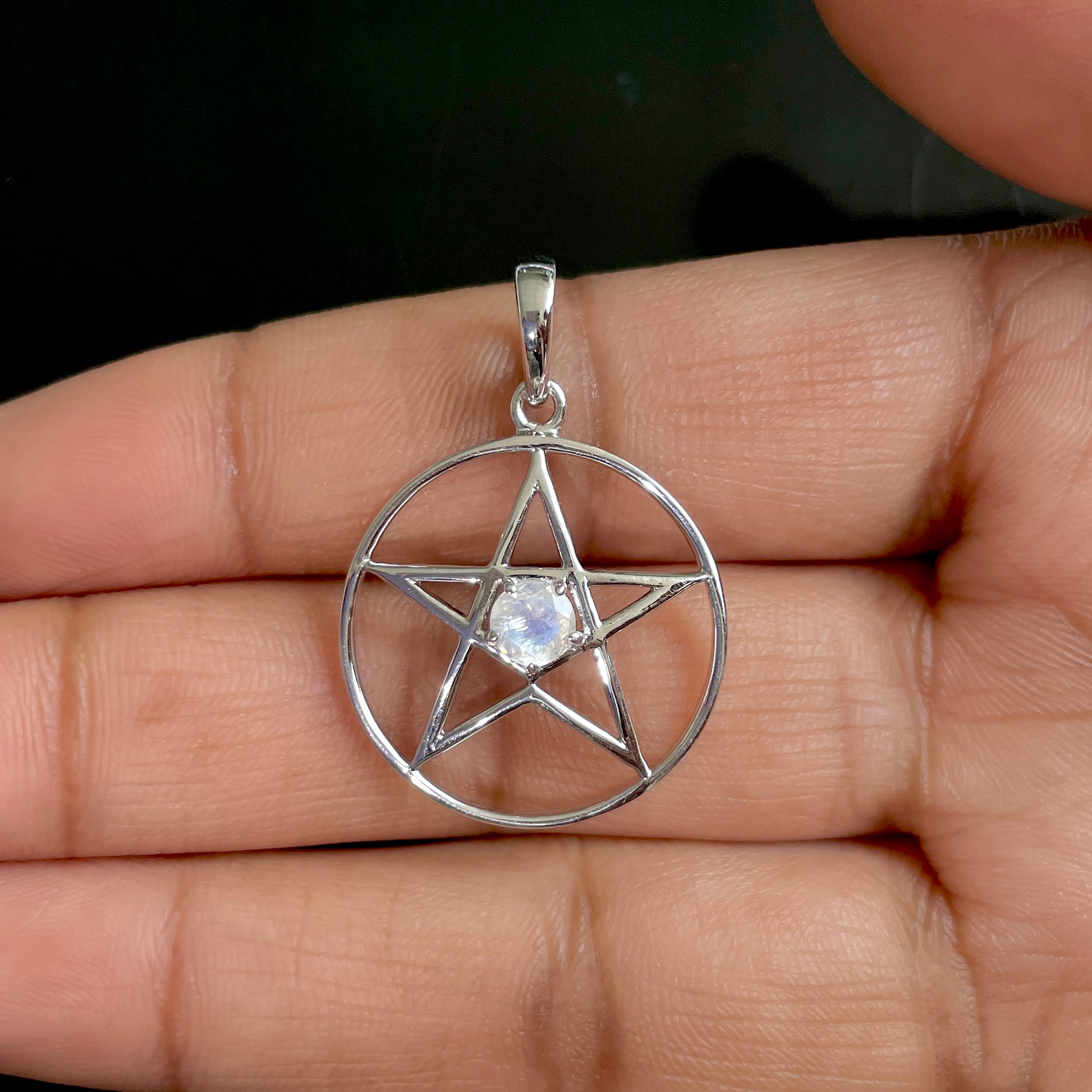 Moonstone Pentacle Pendant-(RBM-RDN-171.)