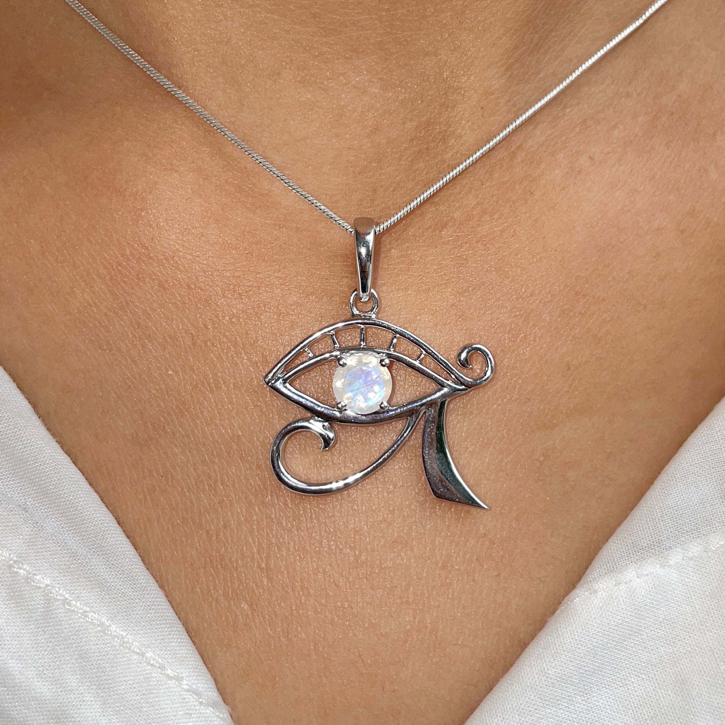 Moonstone Eye Of Horus Pendant-(RBM-RDN-173.)