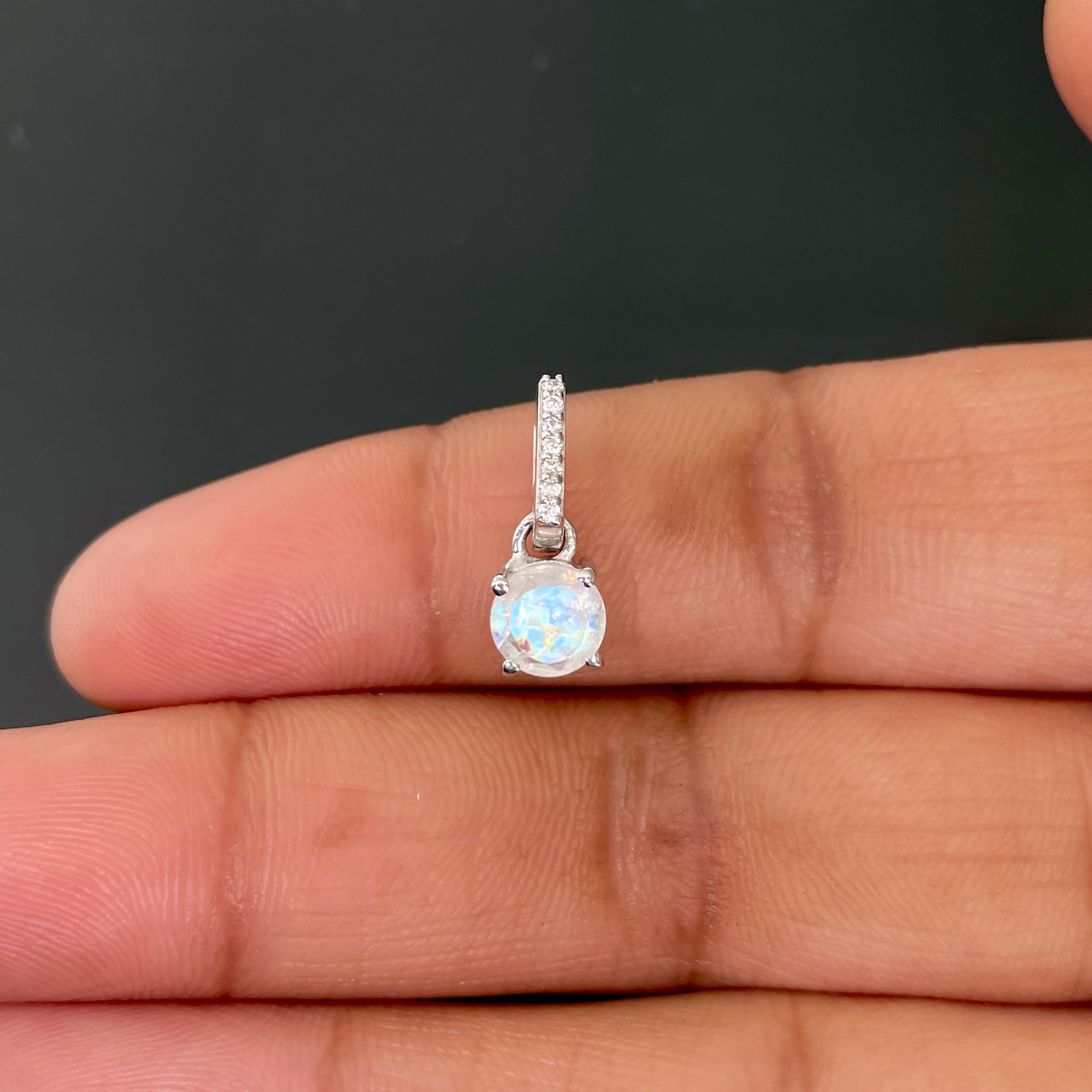 Moonstone & White Topaz Pendant-(RBM-RDP-549.)