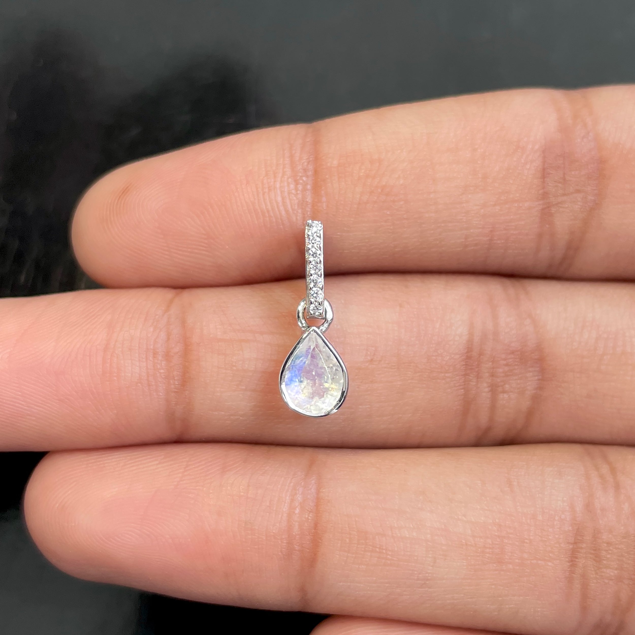 Moonstone & White Topaz Pendant-(RBM-RDP-779.)