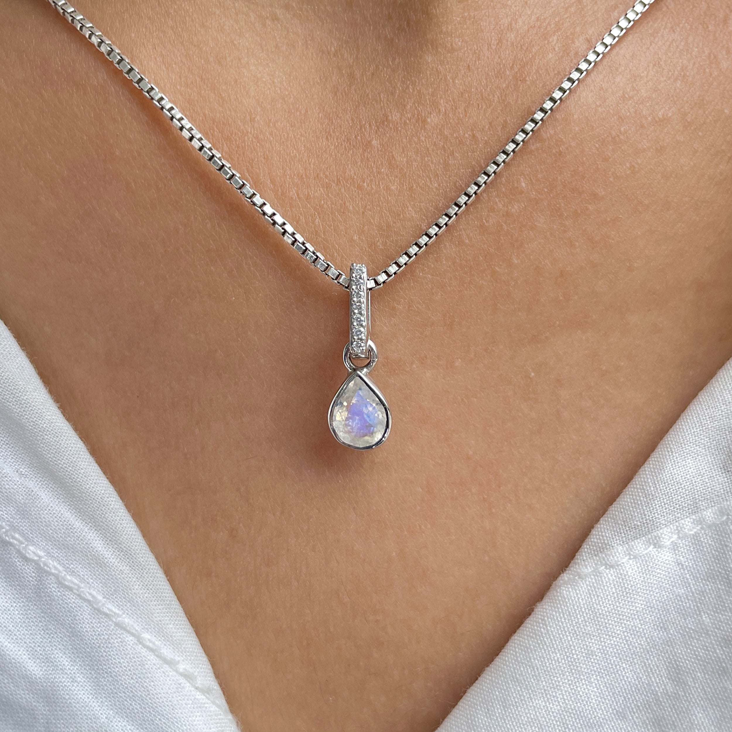 Moonstone & White Topaz Pendant-(RBM-RDP-779.)